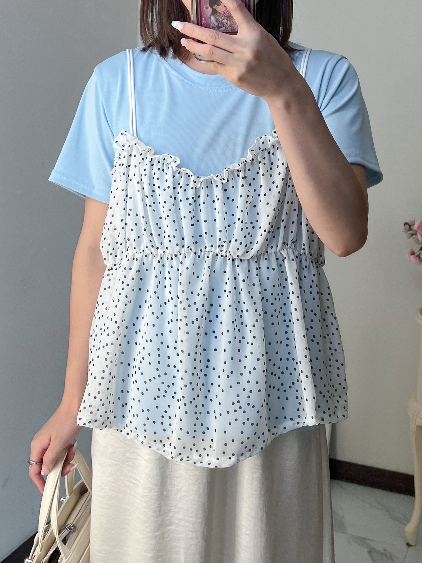 ドットキャミドッキングTシャツ