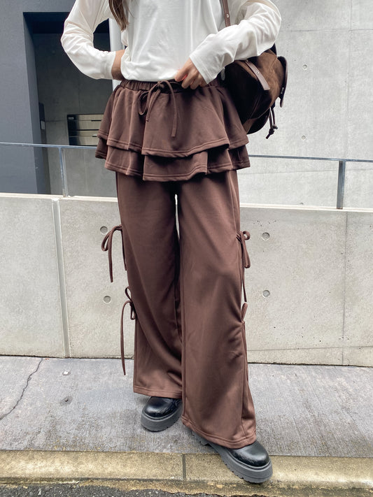 【Official限定価格】スカートレイヤー風スエットパンツ