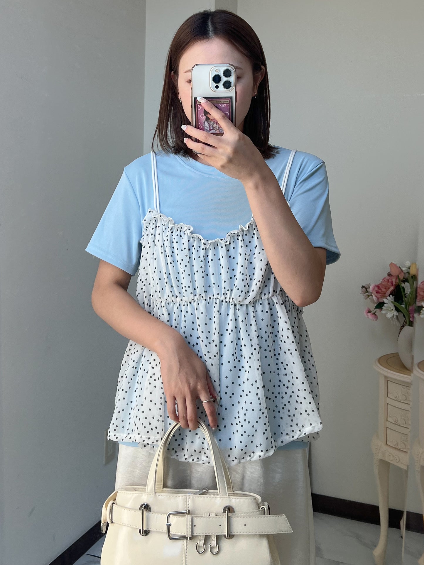 ドットキャミドッキングTシャツ