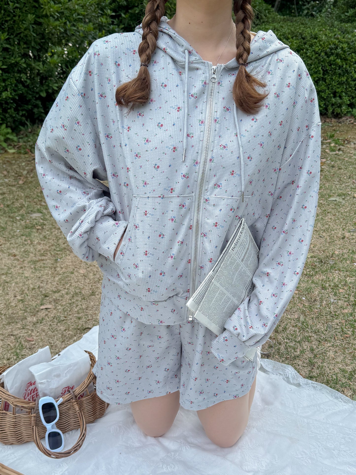小花柄サーマルセットアップ