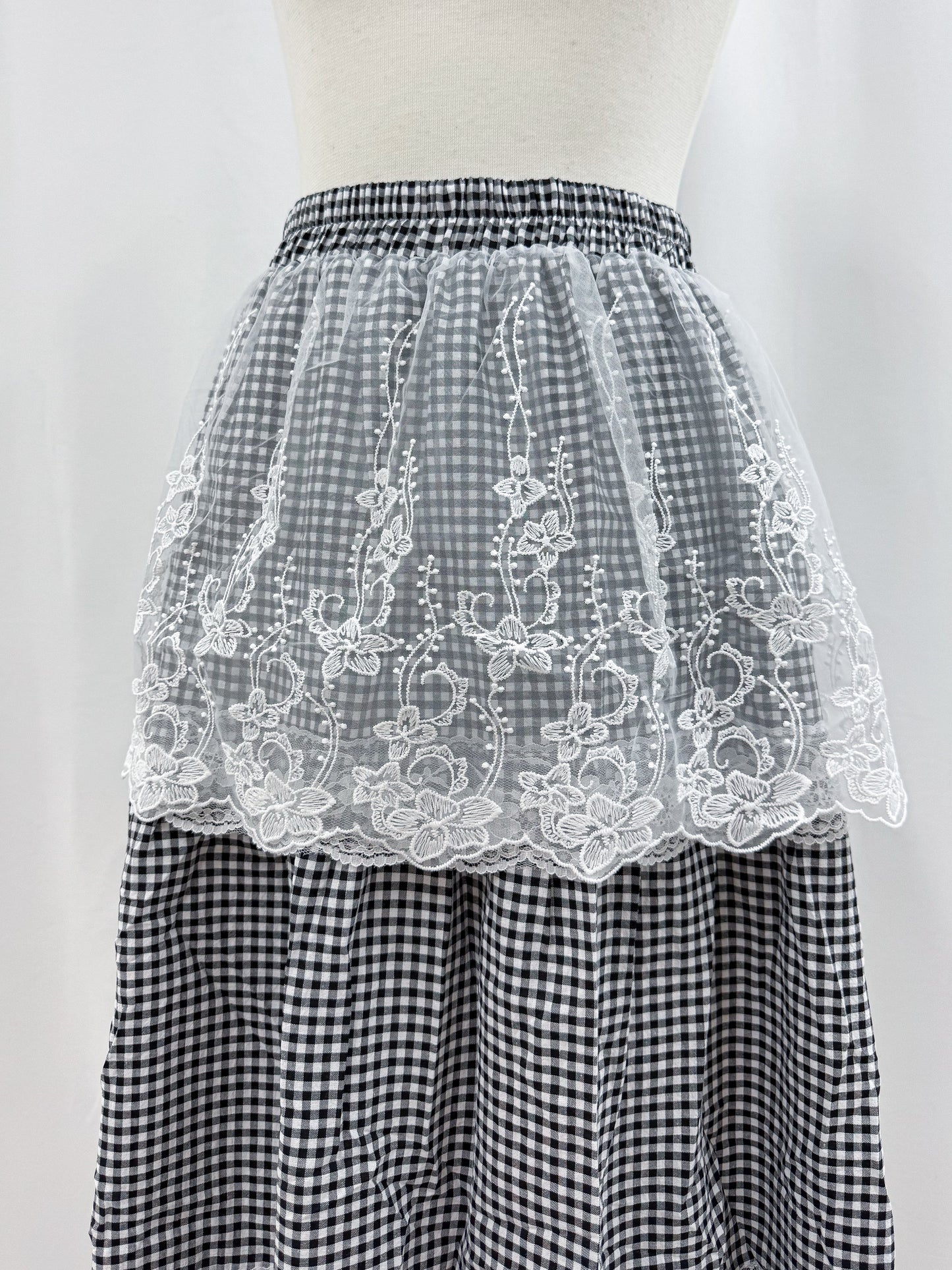 【Official限定】ギンガム×レースティアードスカート