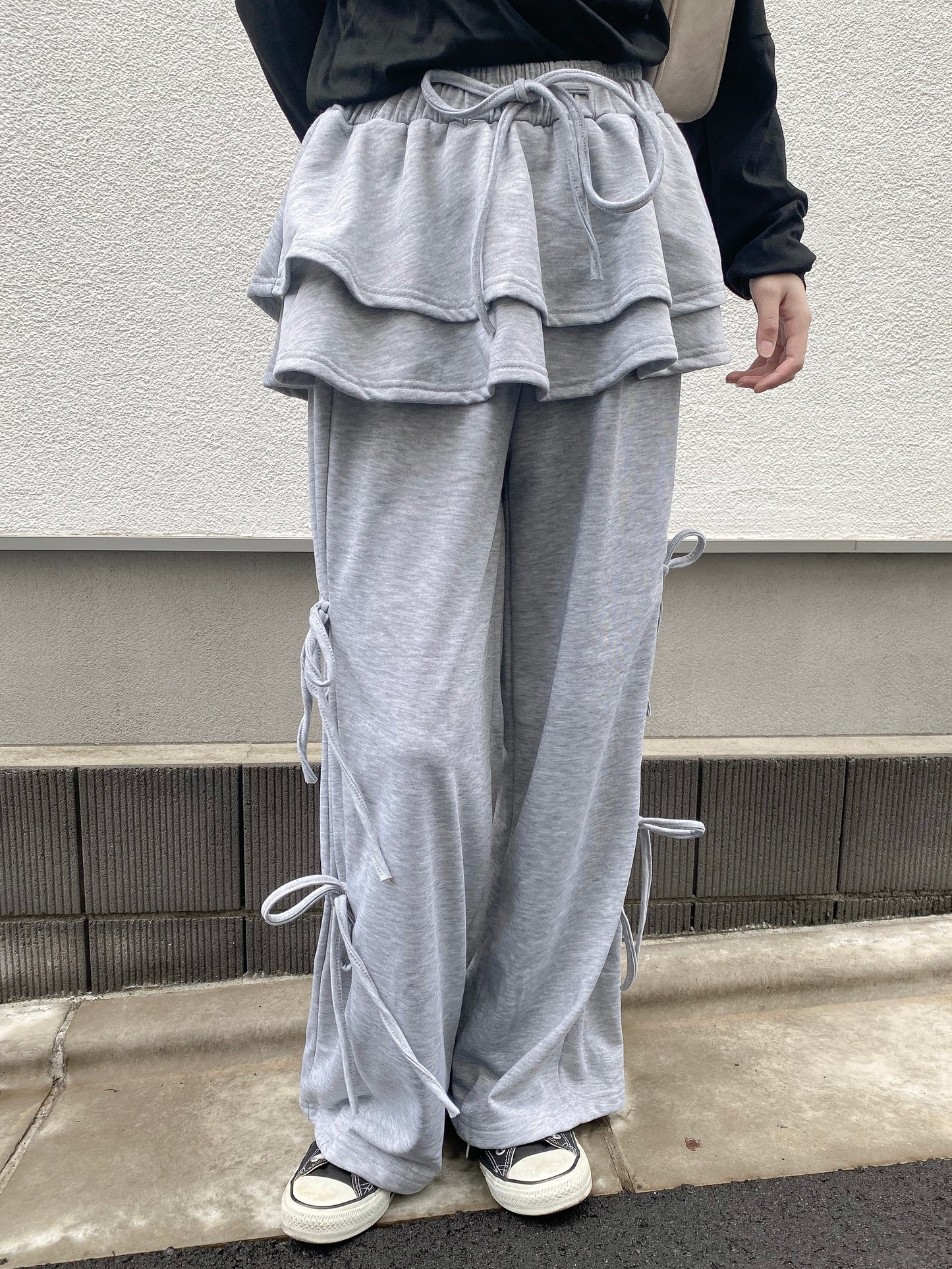 【Official限定価格】スカートレイヤー風スエットパンツ