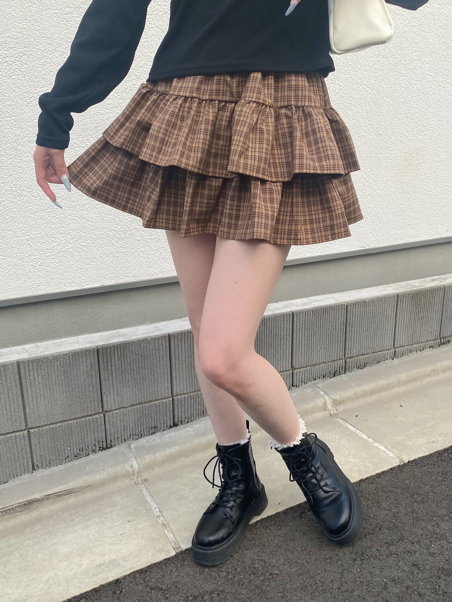 チェックティアードスカート