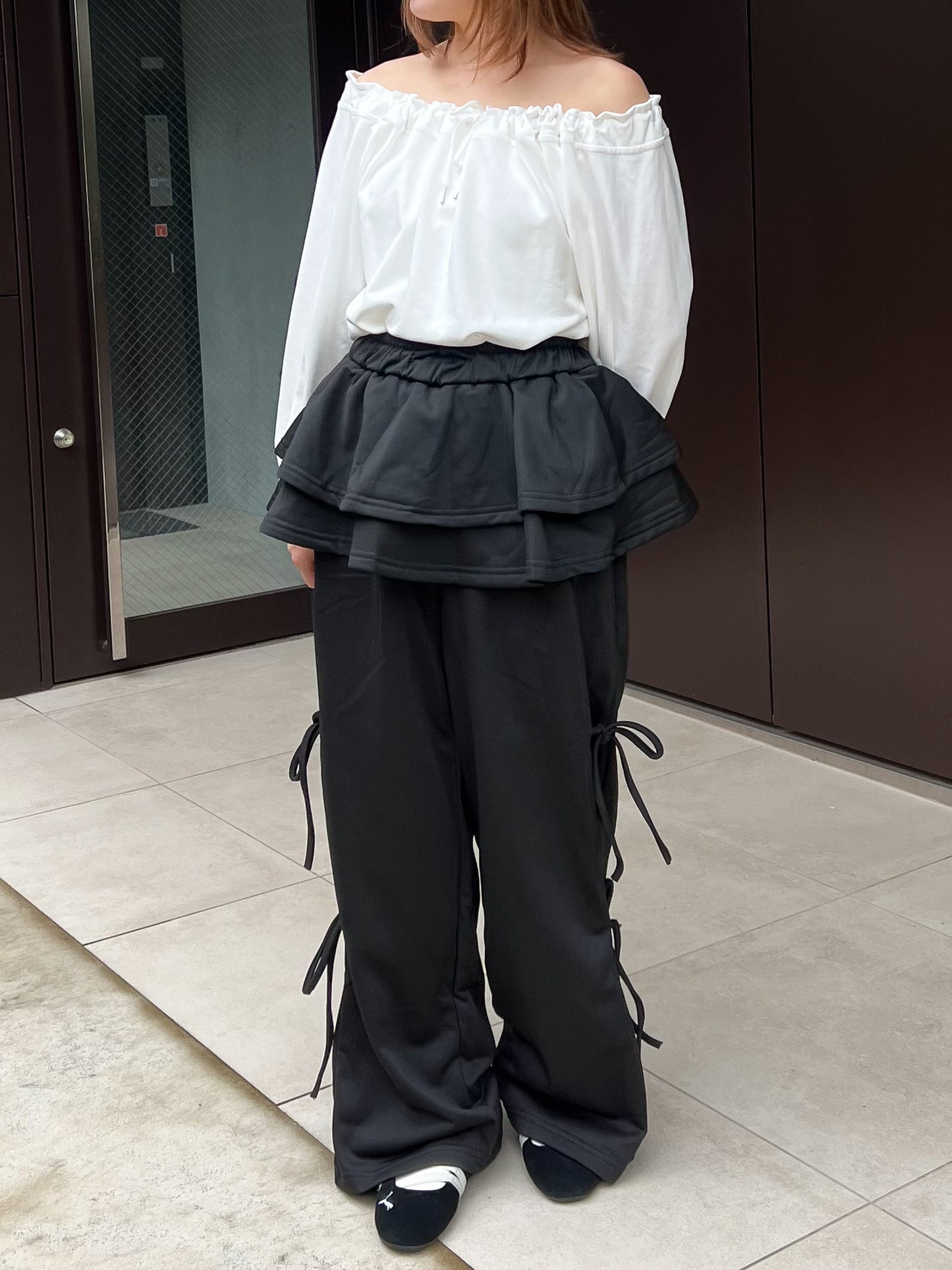 【Official限定価格】スカートレイヤー風スエットパンツ