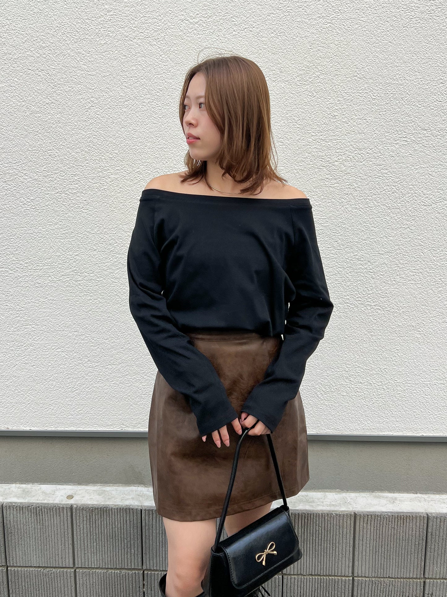 【Official限定価格】ビンテージ風レザー台形スカート
