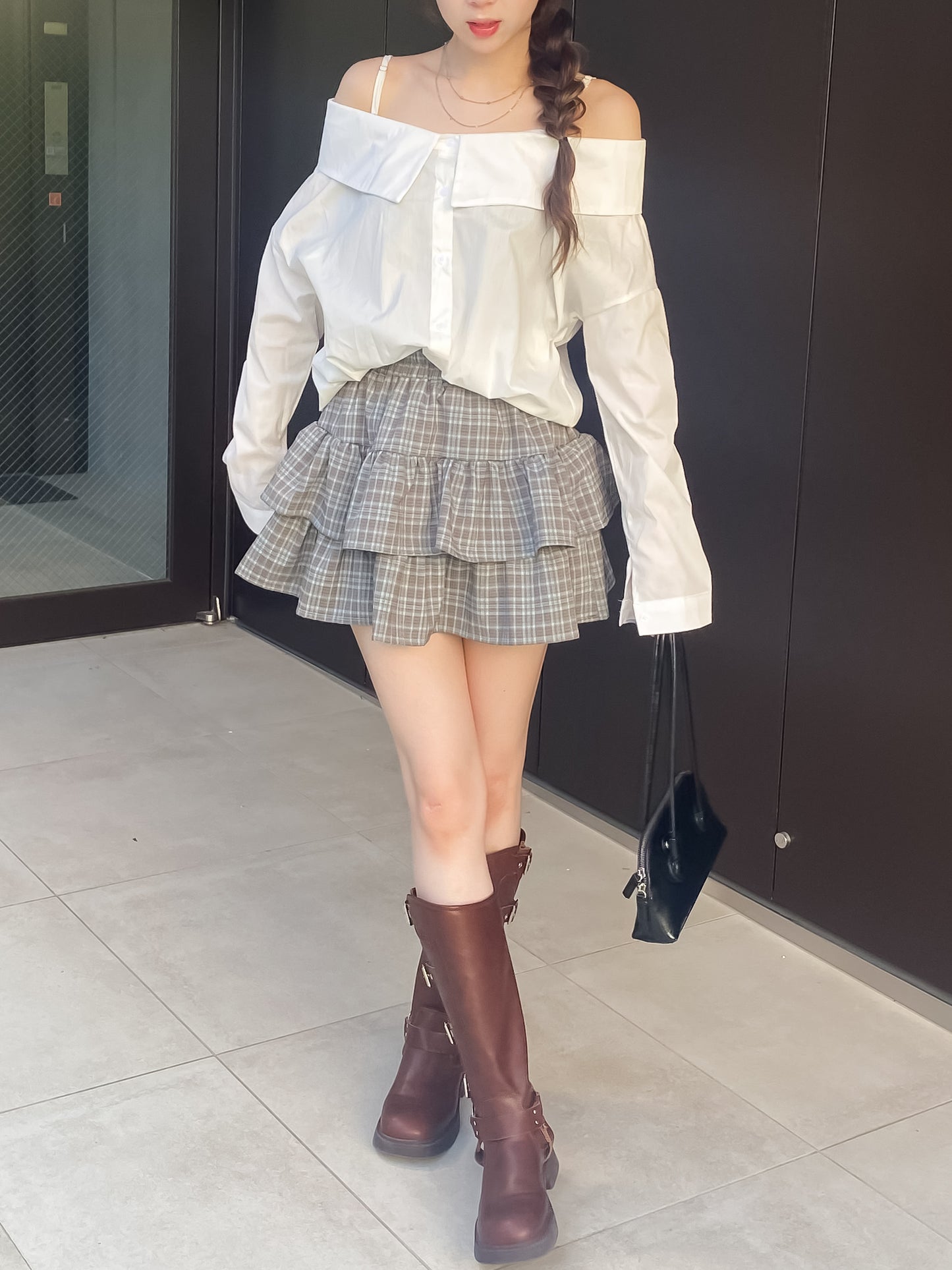 チェックティアードスカート
