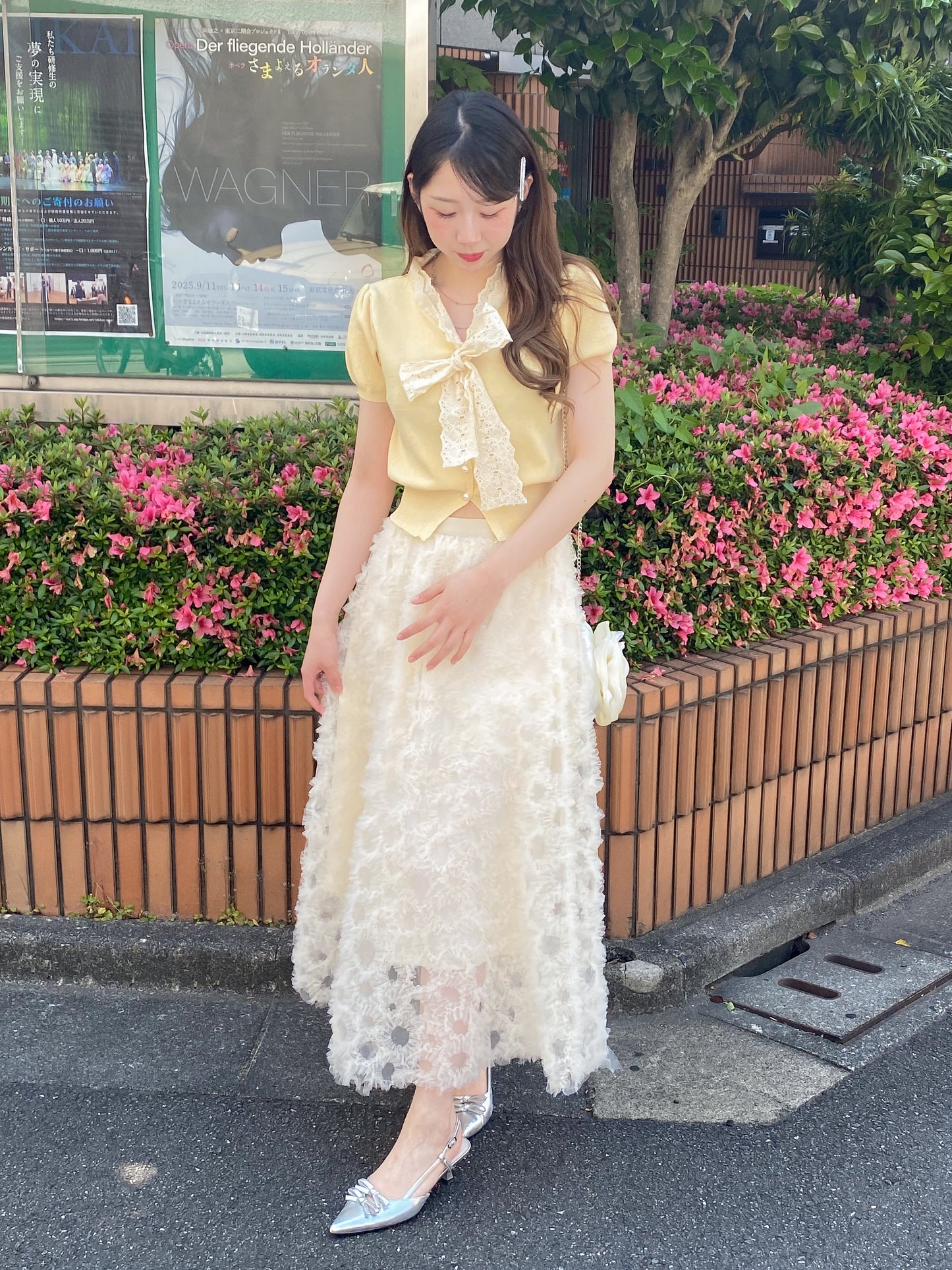 【Official限定価格】フラワーレースチュールスカート