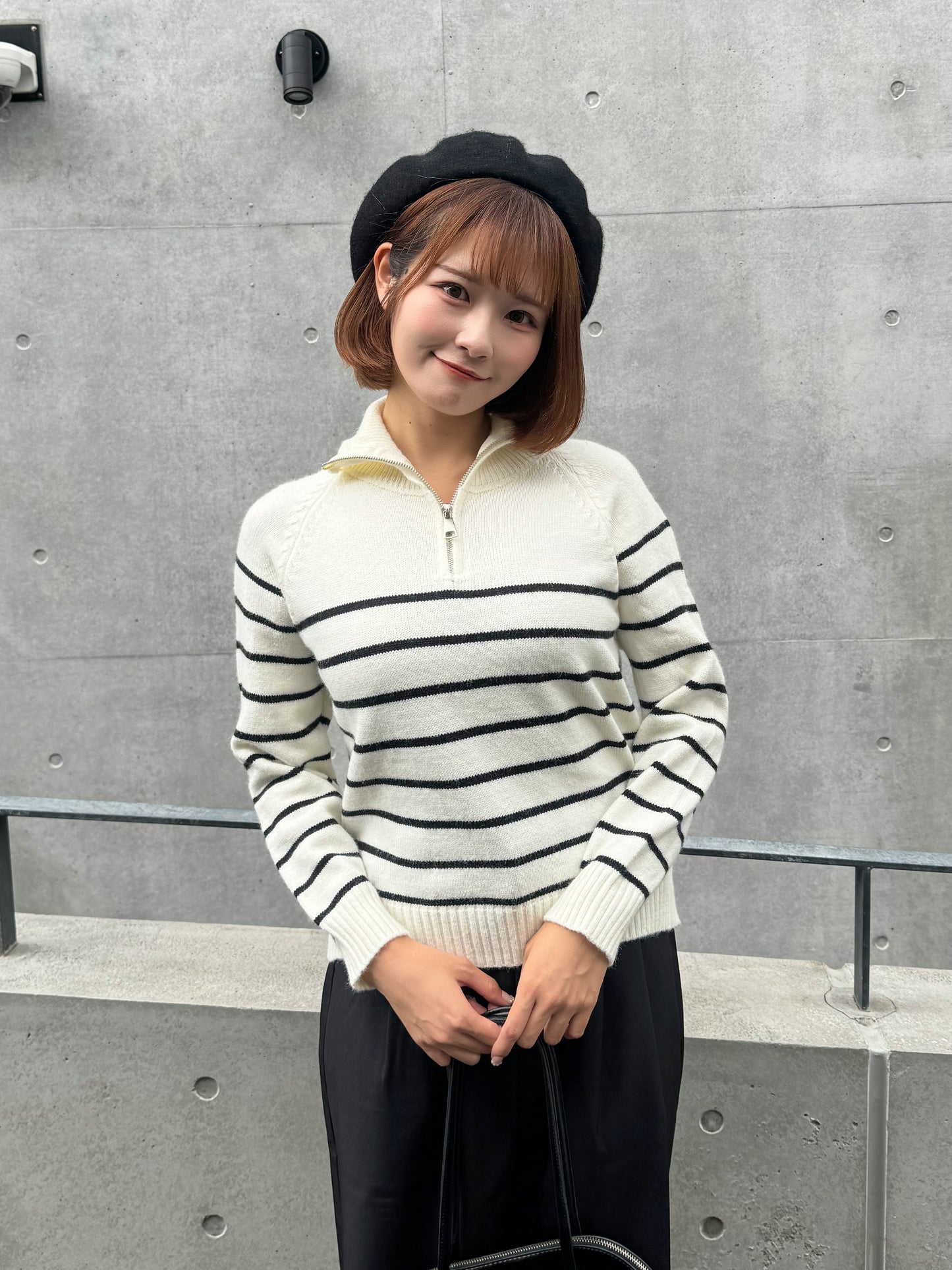 【Official限定価格】ハーフジップボーダーニット