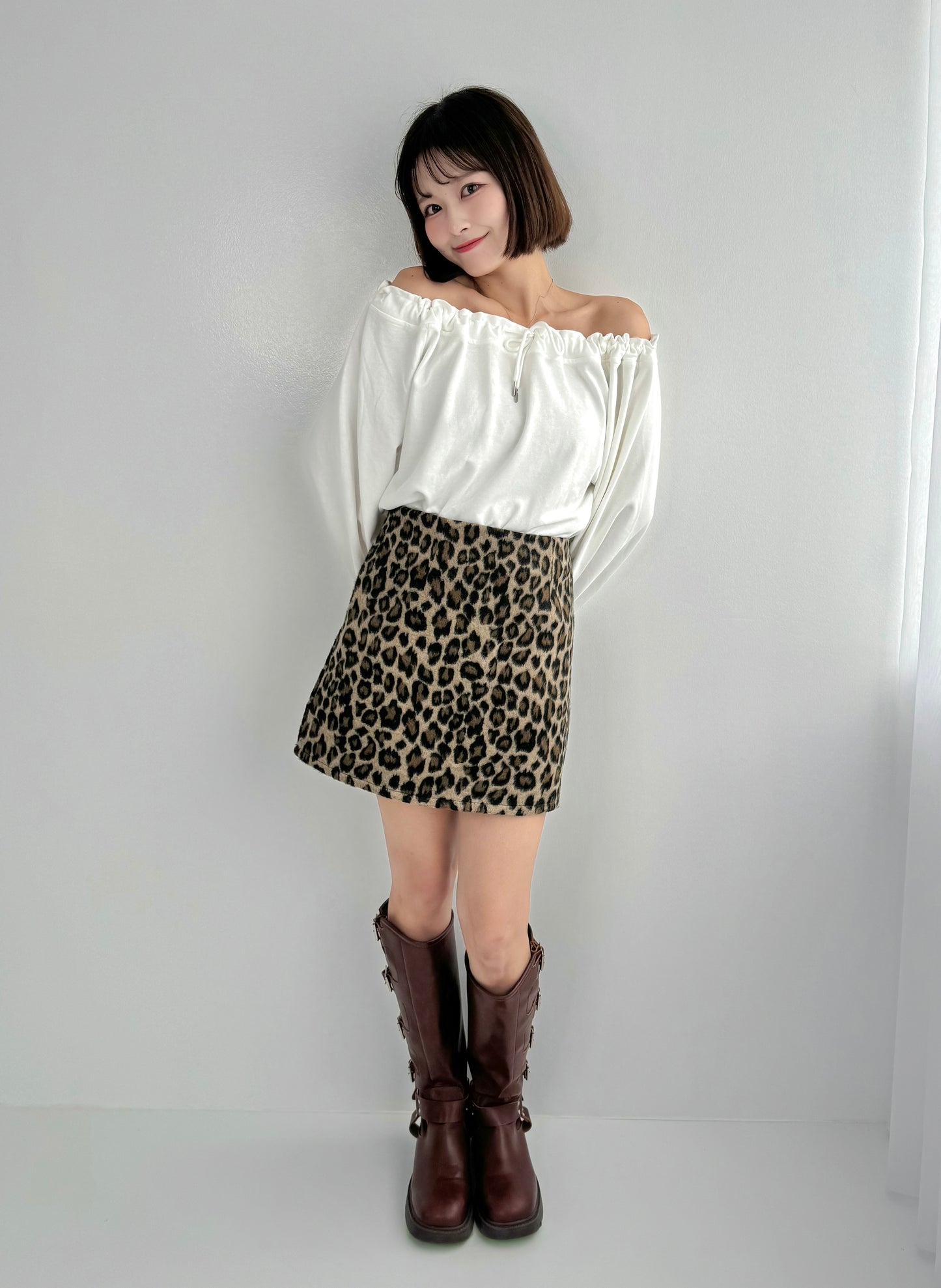 【Official限定価格】ヒョウ柄台形スカート