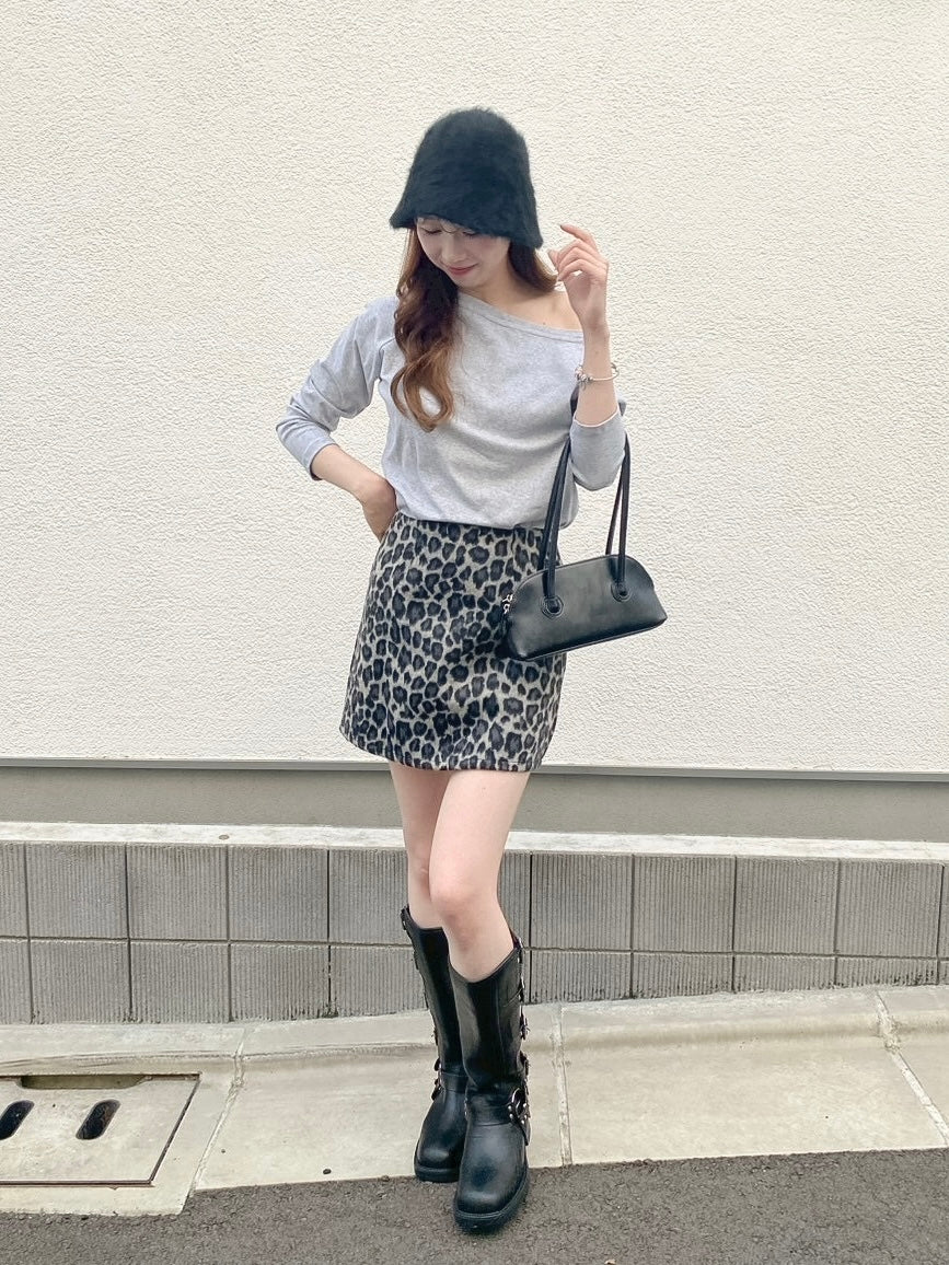 【Official限定価格】ヒョウ柄台形スカート