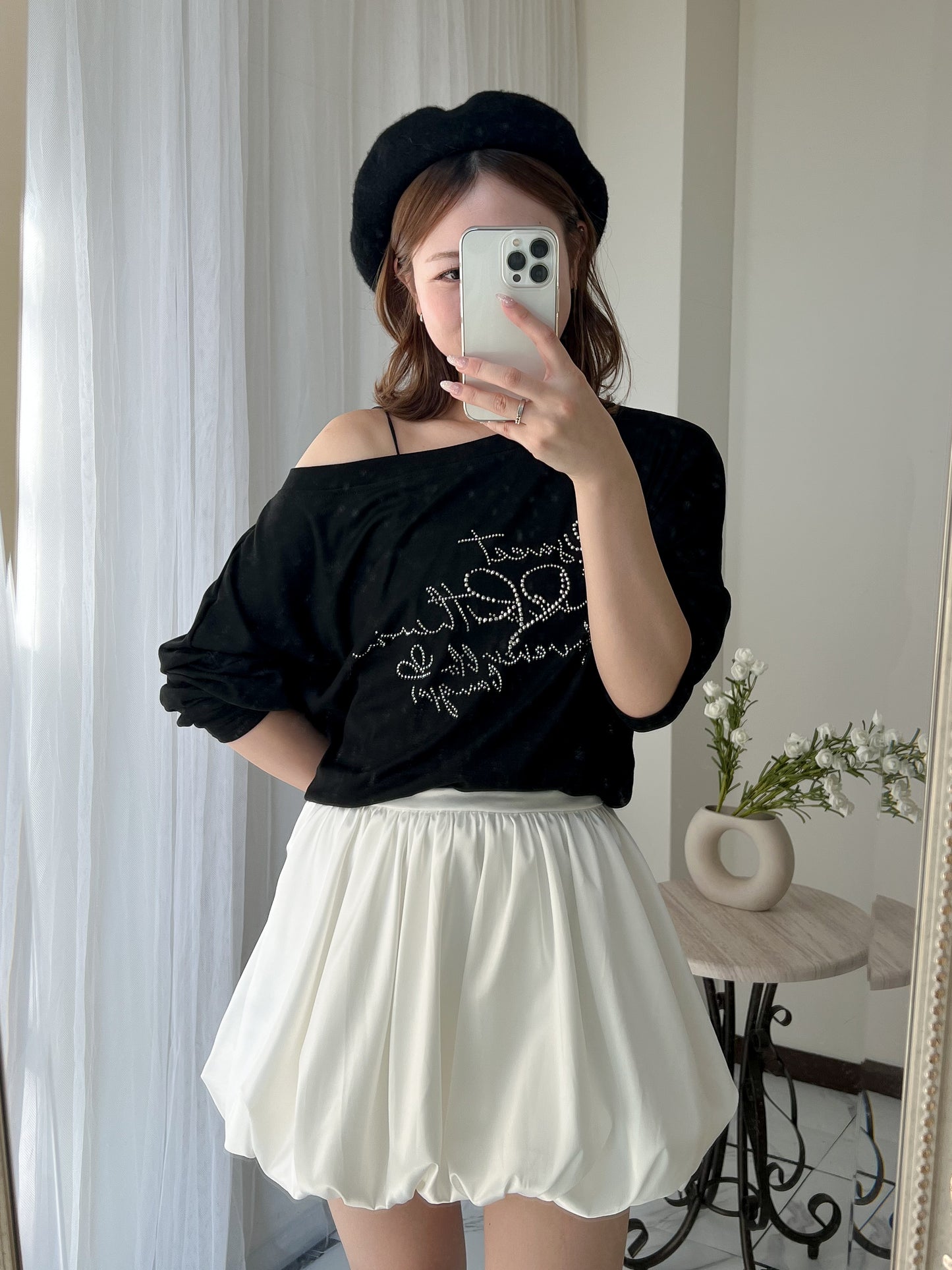 【Official限定価格】ラインストーンワンショルビッグT