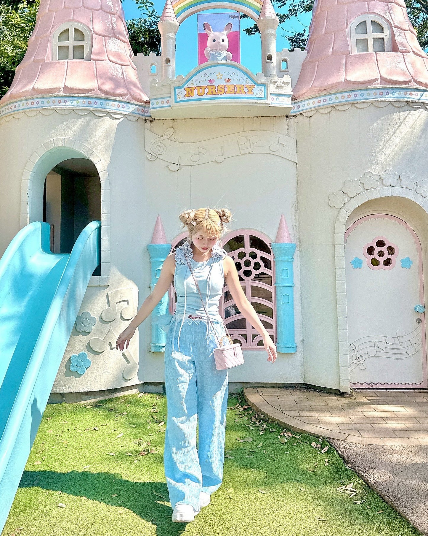 ウエストレースハイウエストパンツ