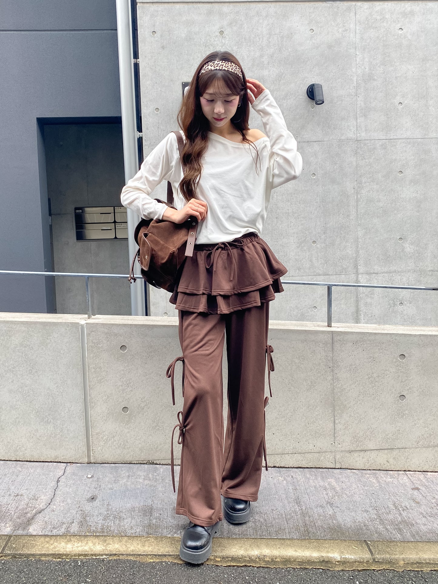【Official限定価格】スカートレイヤー風スエットパンツ