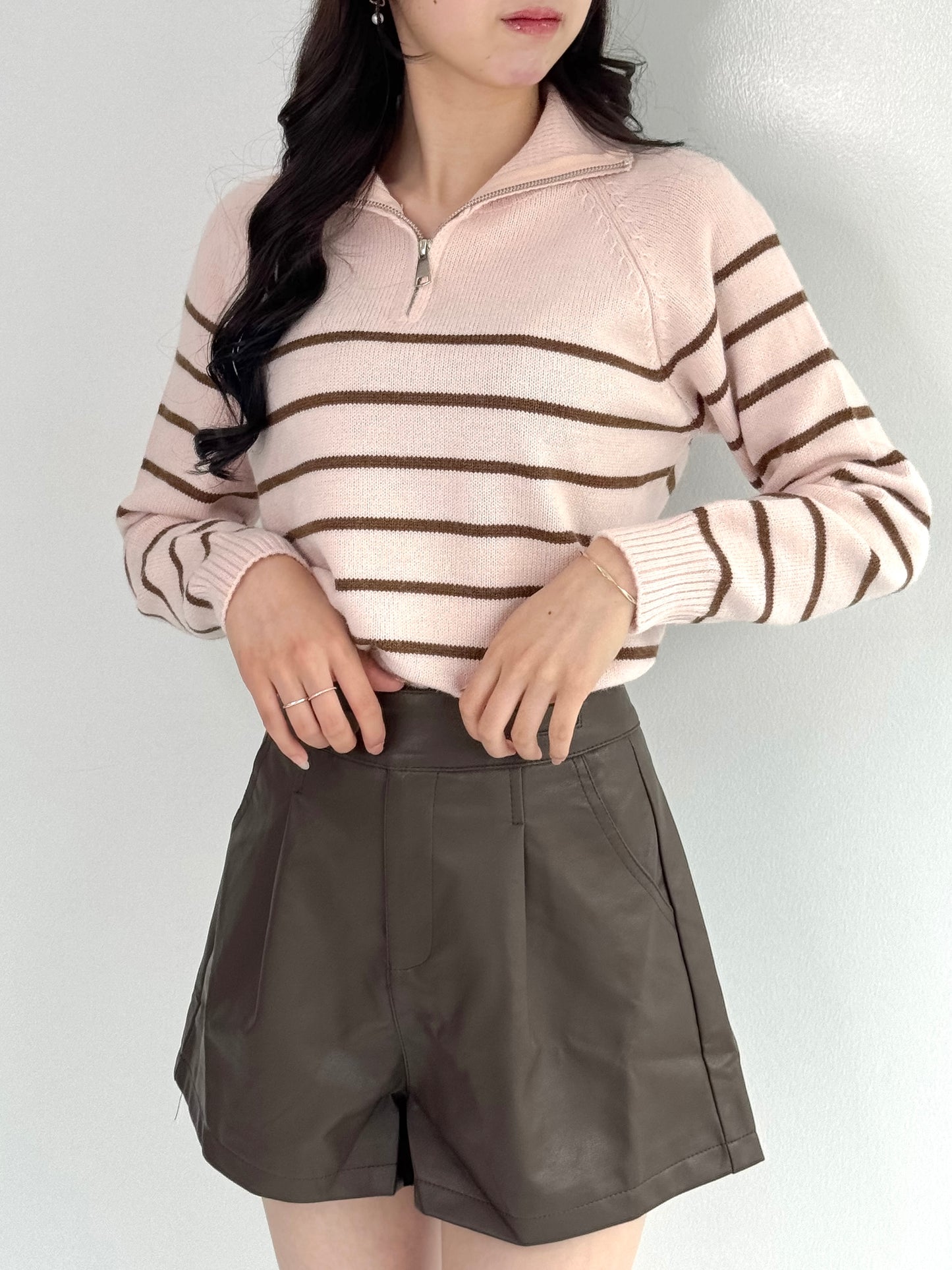 【Official限定価格】ハーフジップボーダーニット