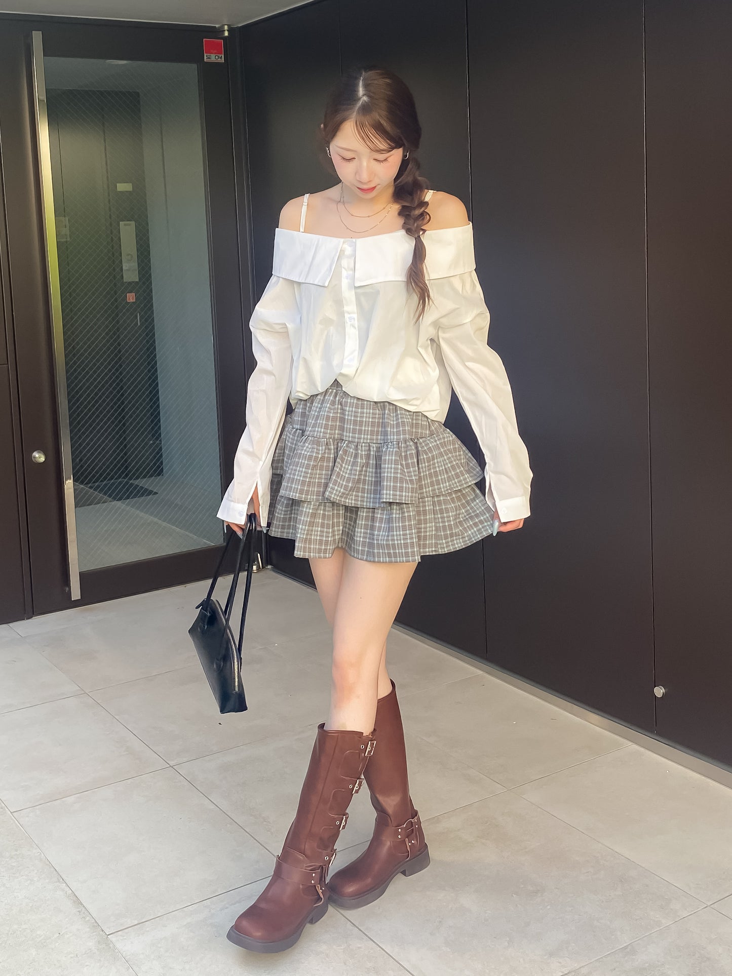 チェックティアードスカート
