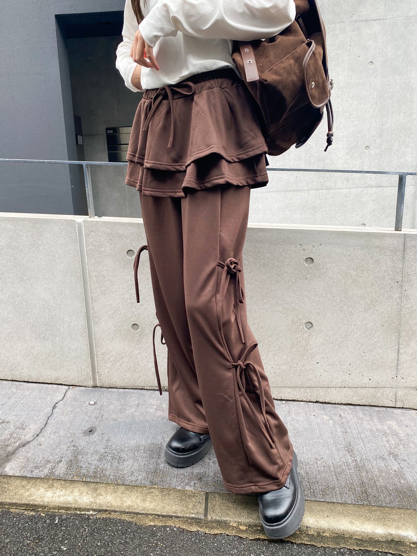 【Official限定価格】スカートレイヤー風スエットパンツ