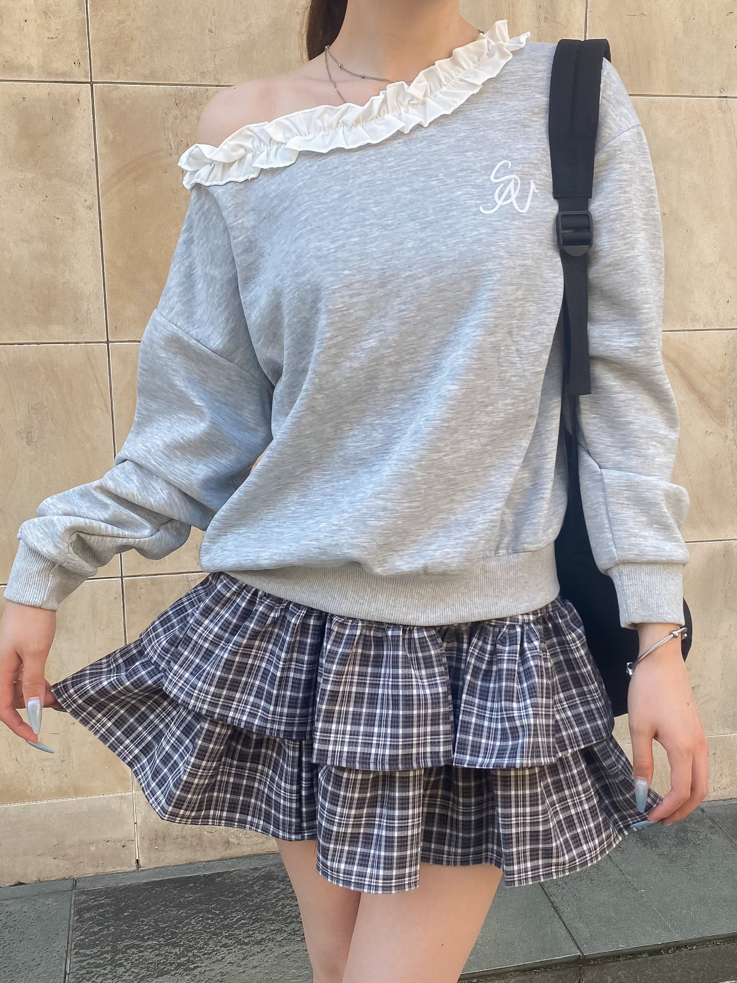 チェックティアードスカート