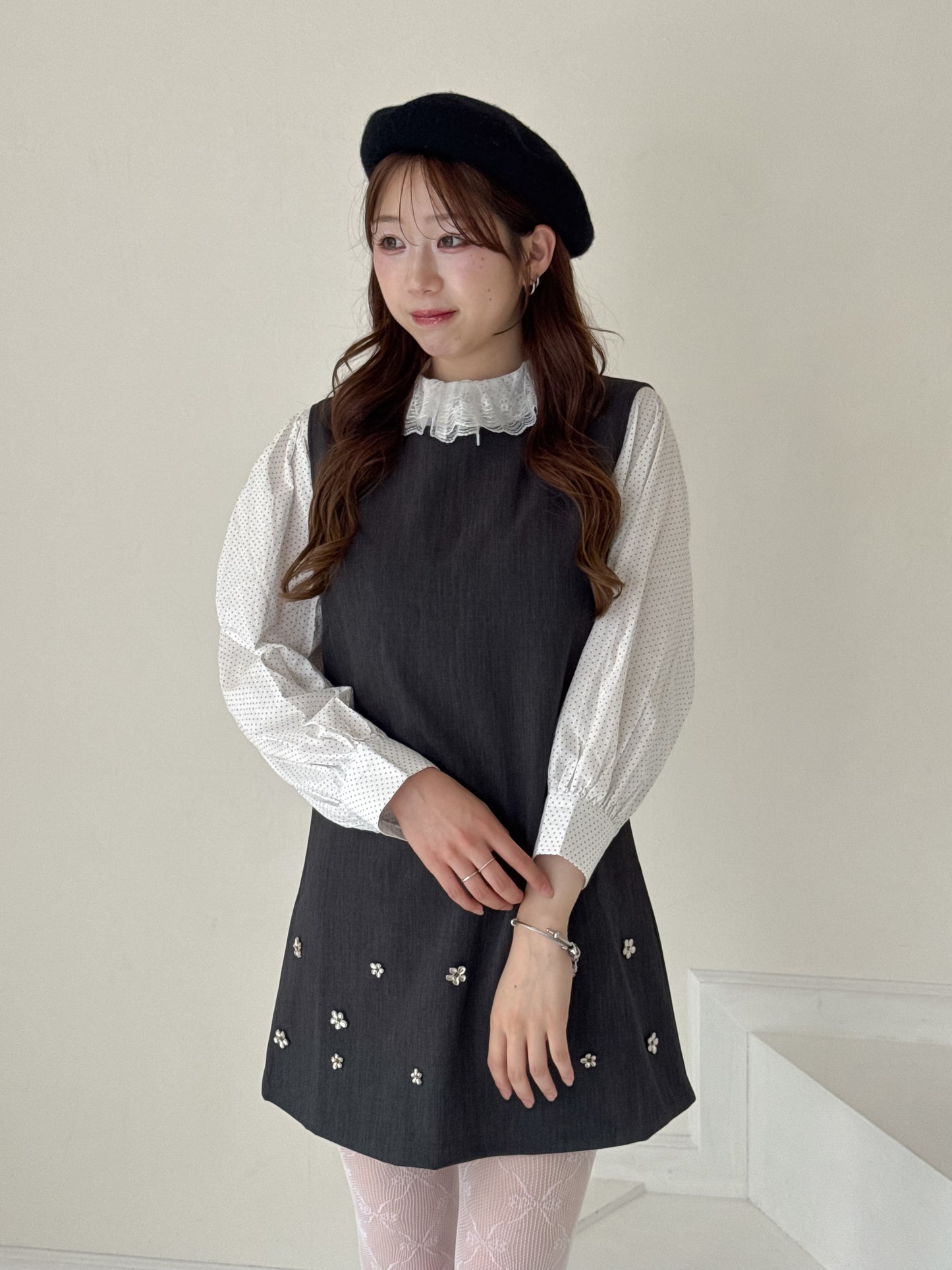 【Official限定】フラワーノースリーブワンピース