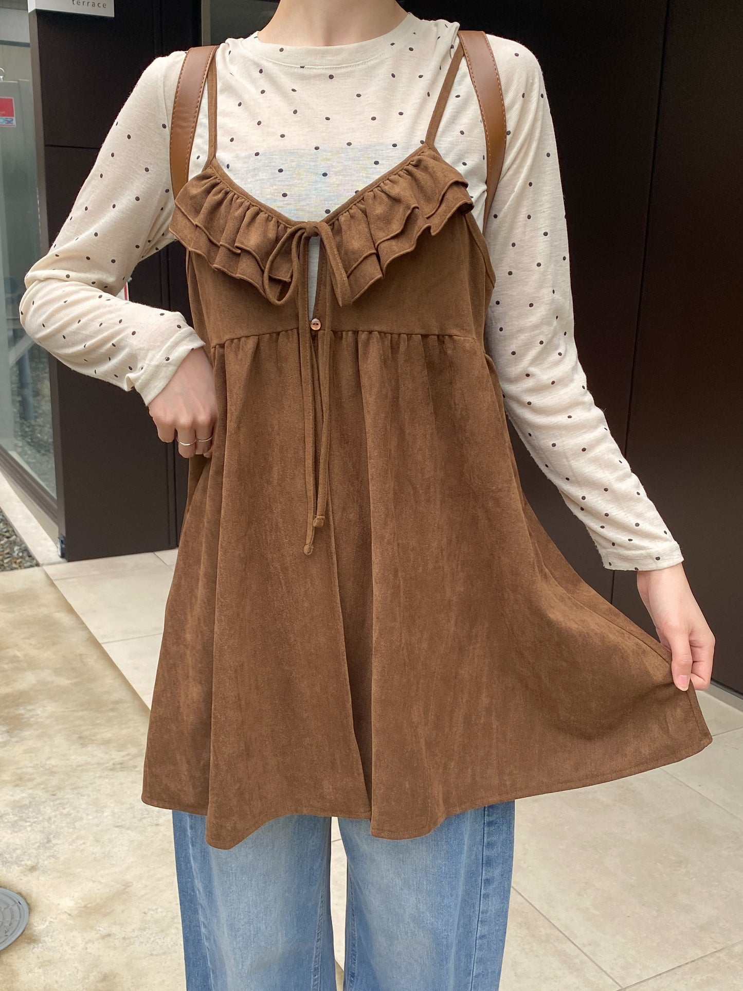 【Official限定価格】スエードキャミワンピース