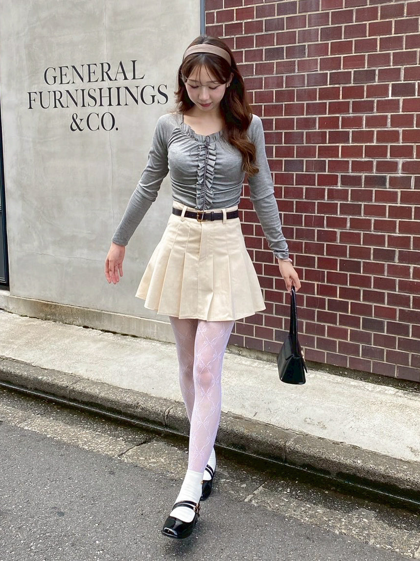 【Official限定価格】ベルト付きコーデュロイプリーツスカート