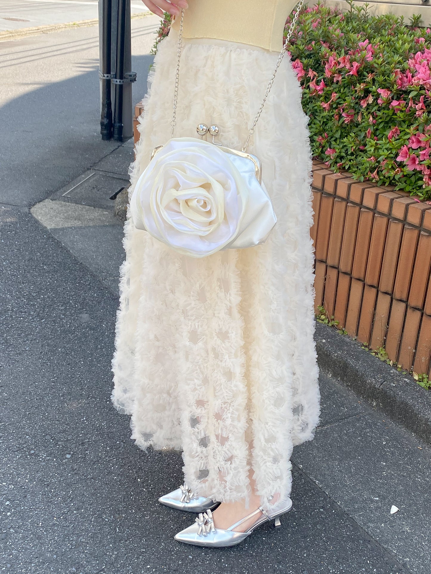 【Official限定価格】フラワーレースチュールスカート