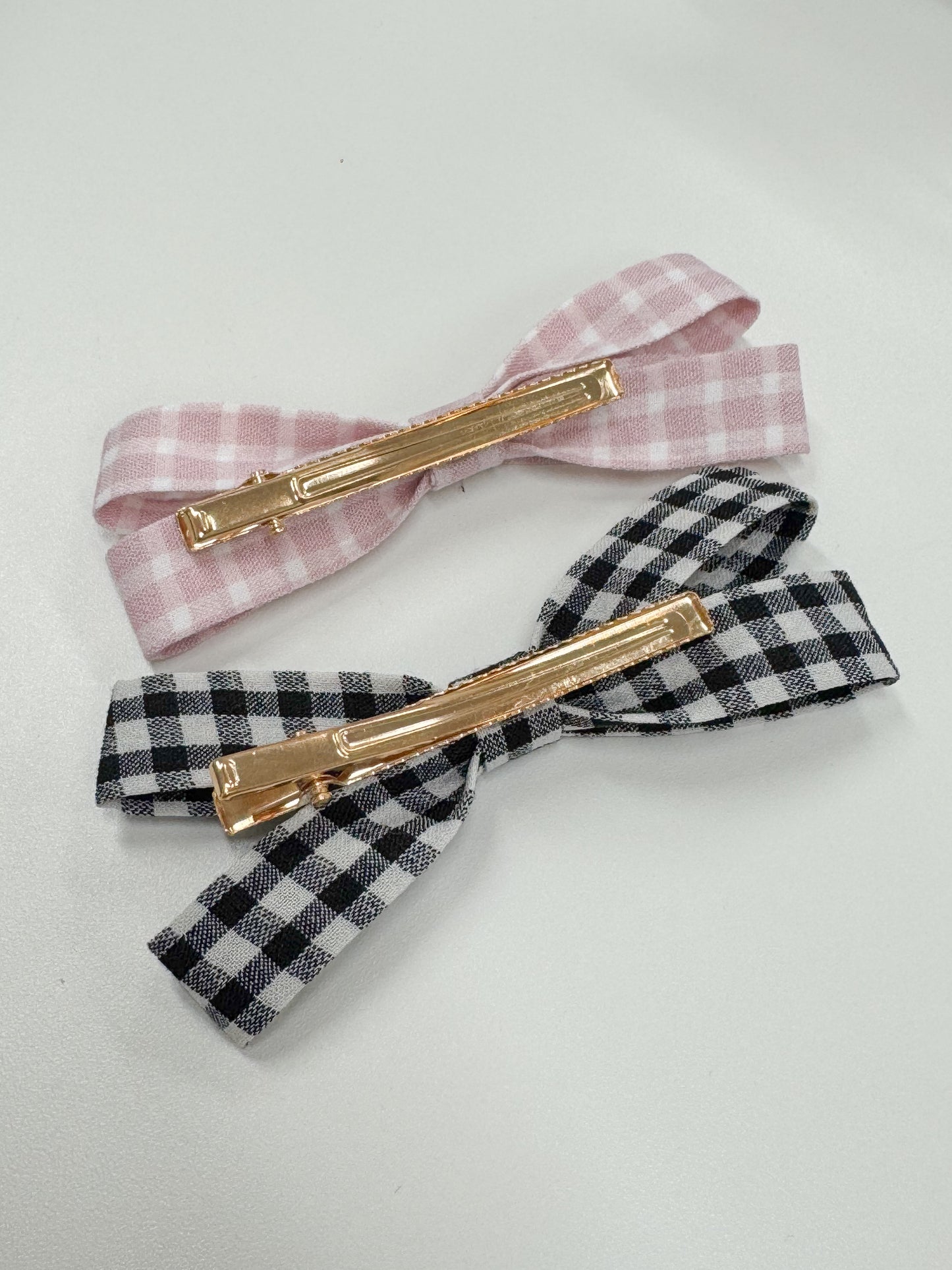 ギンガムチェックリボンバレッタ