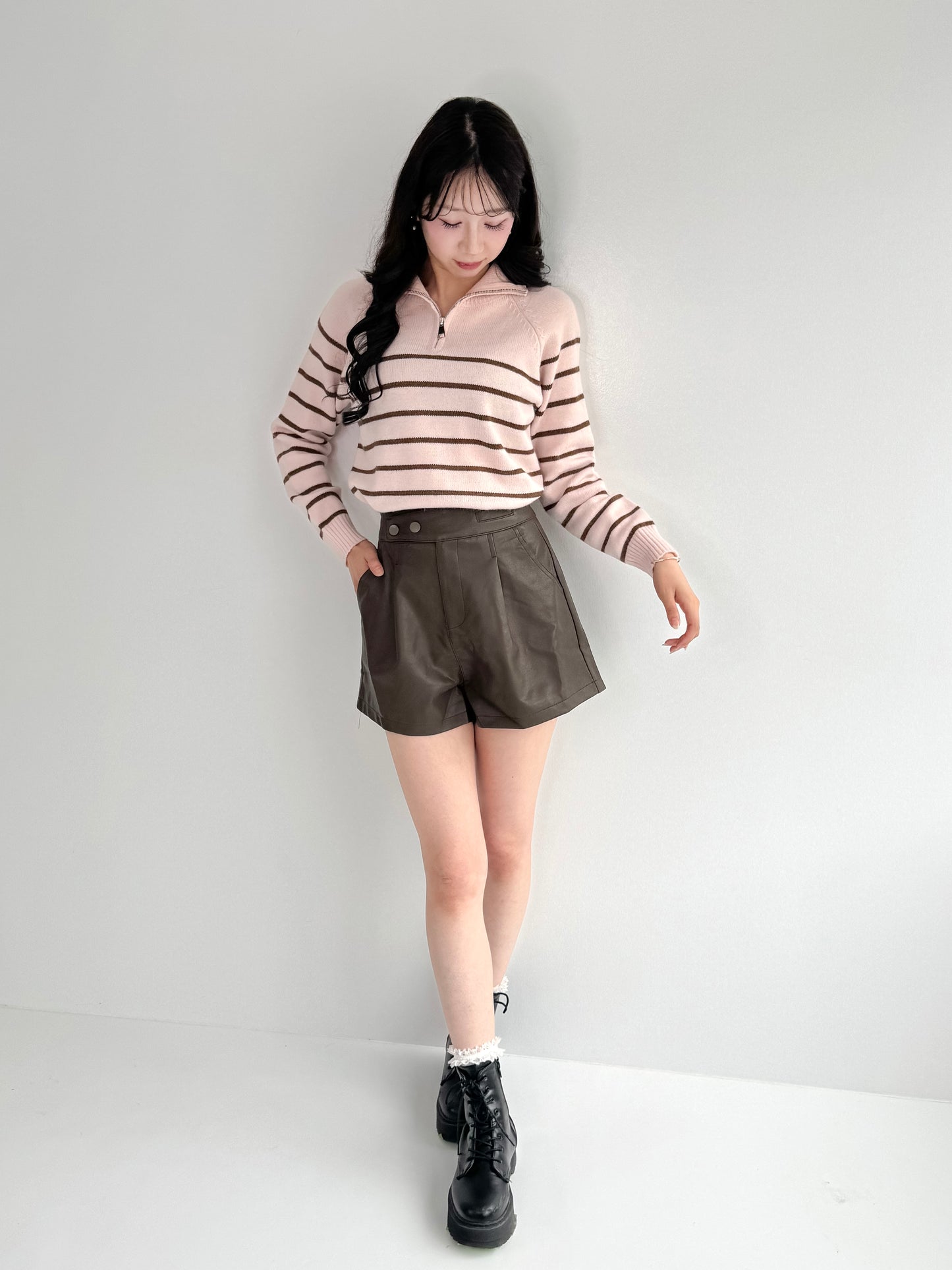 【Official限定価格】ハーフジップボーダーニット