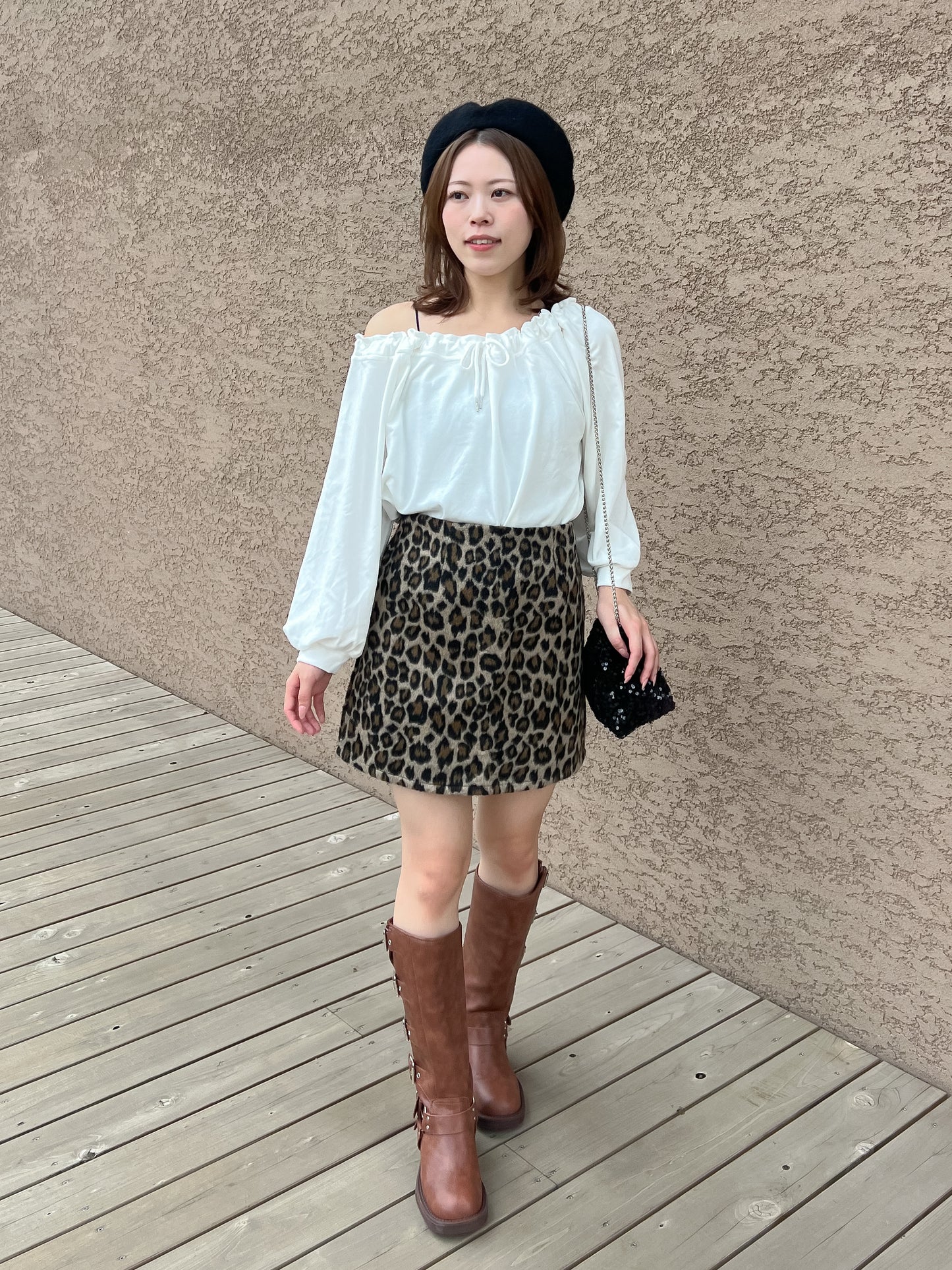 【Official限定価格】ヒョウ柄台形スカート