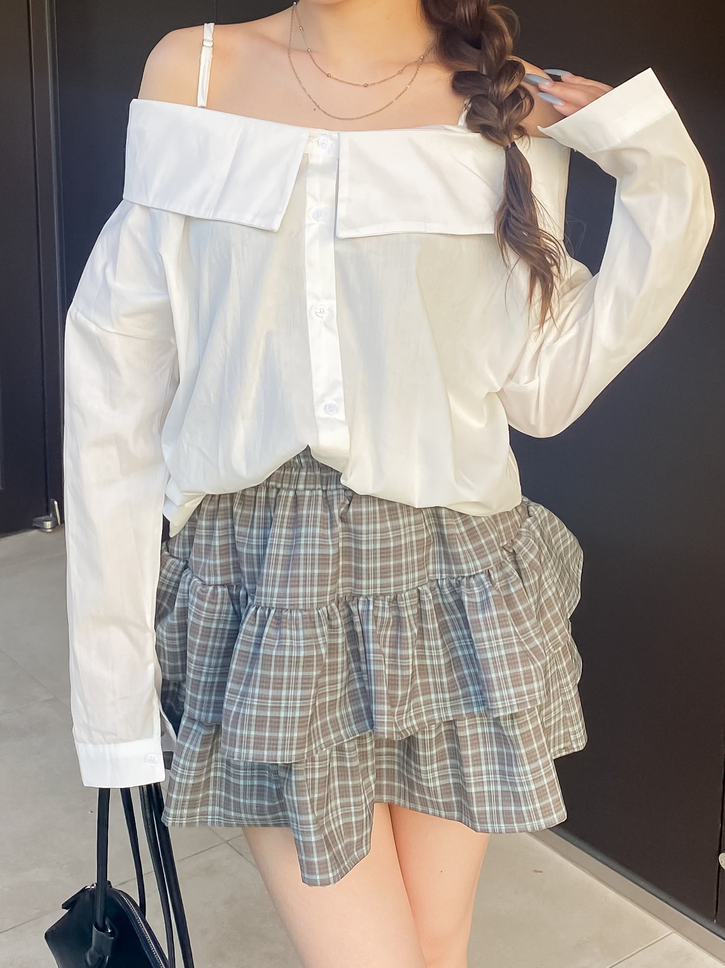 チェックティアードスカート