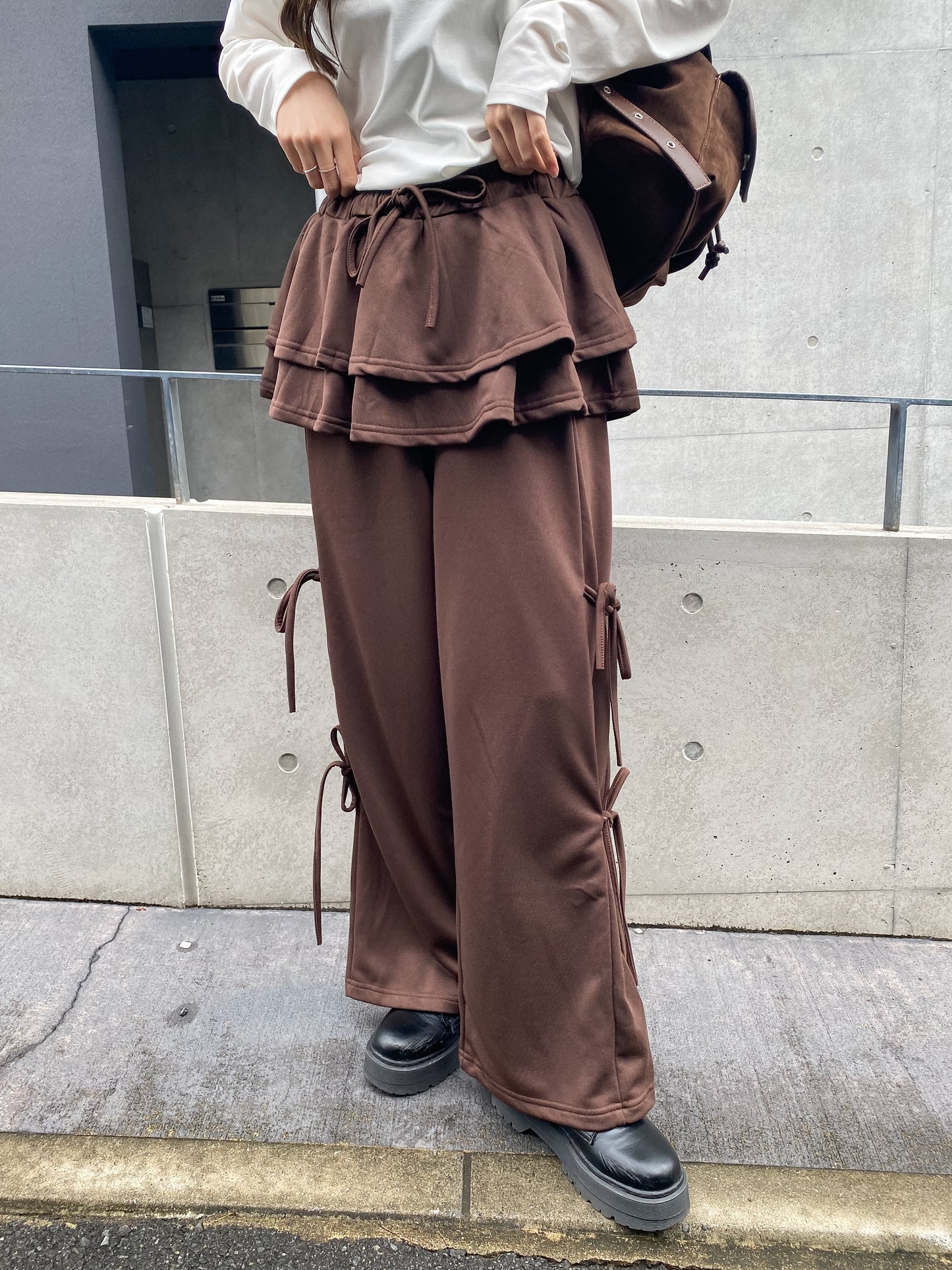 【Official限定価格】スカートレイヤー風スエットパンツ