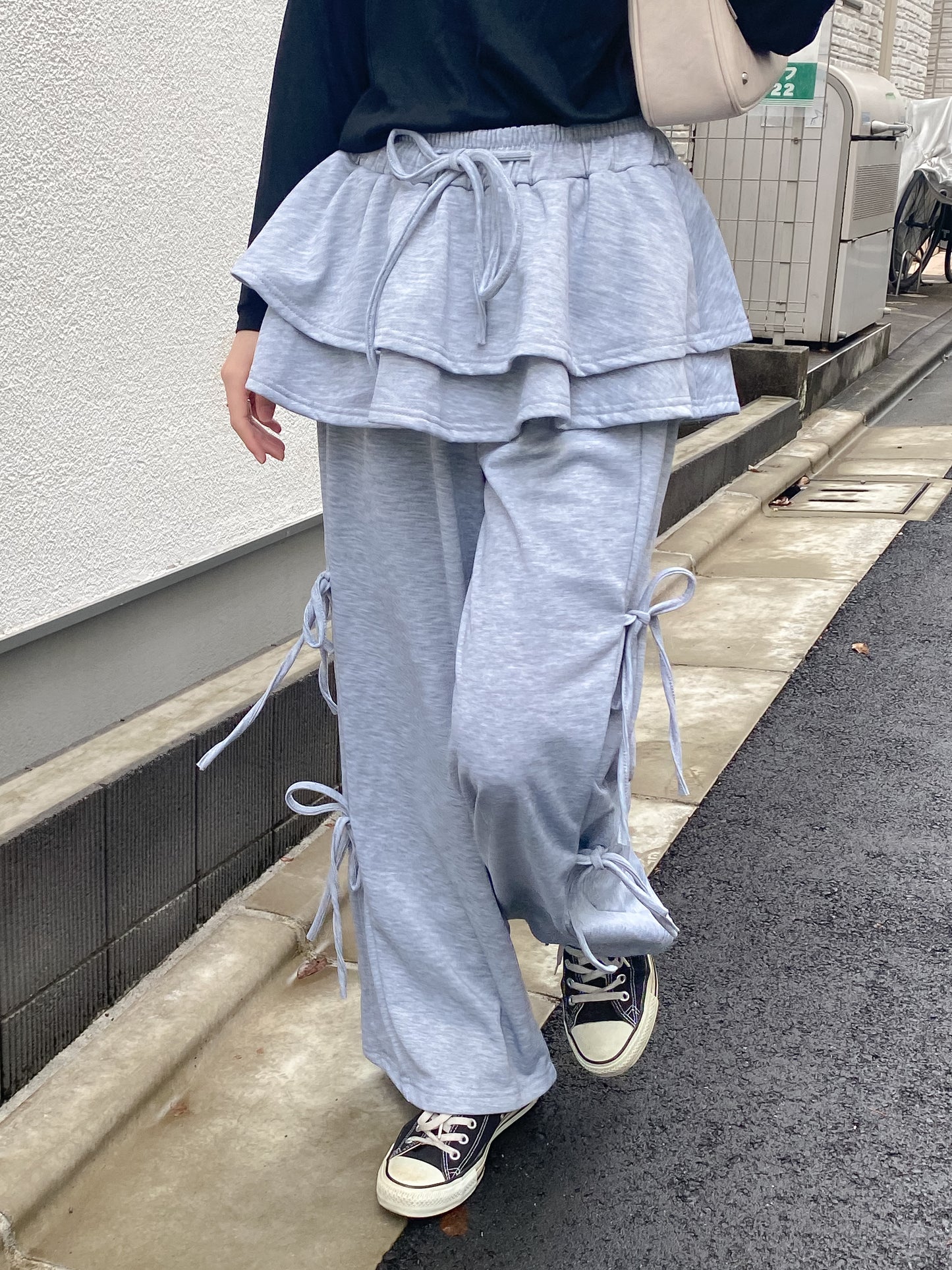 【Official限定価格】スカートレイヤー風スエットパンツ