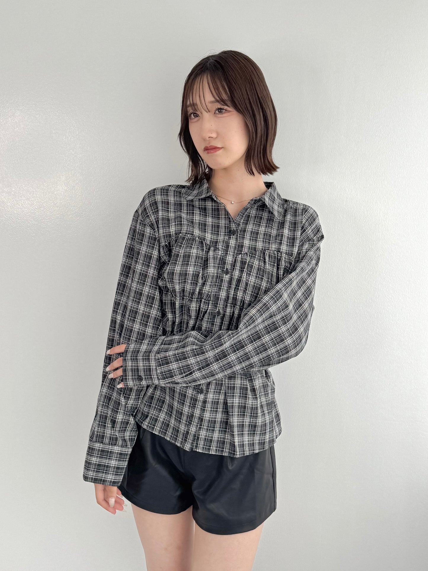 【Official限定】シャーリングチェックシャツ