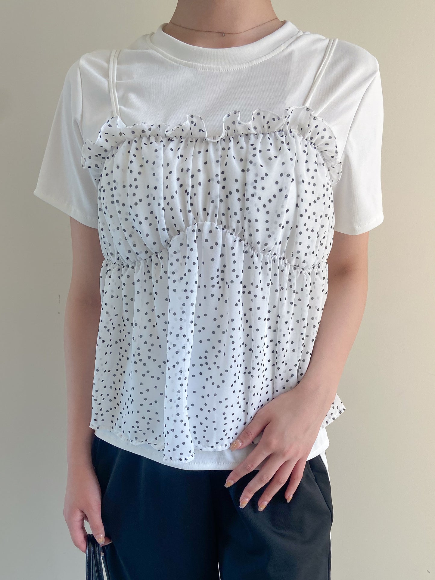 ドットキャミドッキングTシャツ