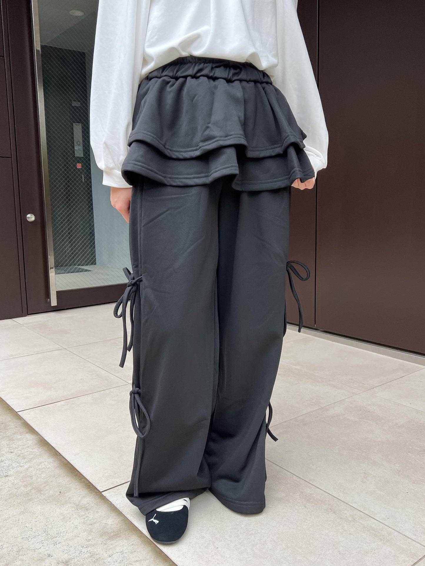 【Official限定価格】スカートレイヤー風スエットパンツ