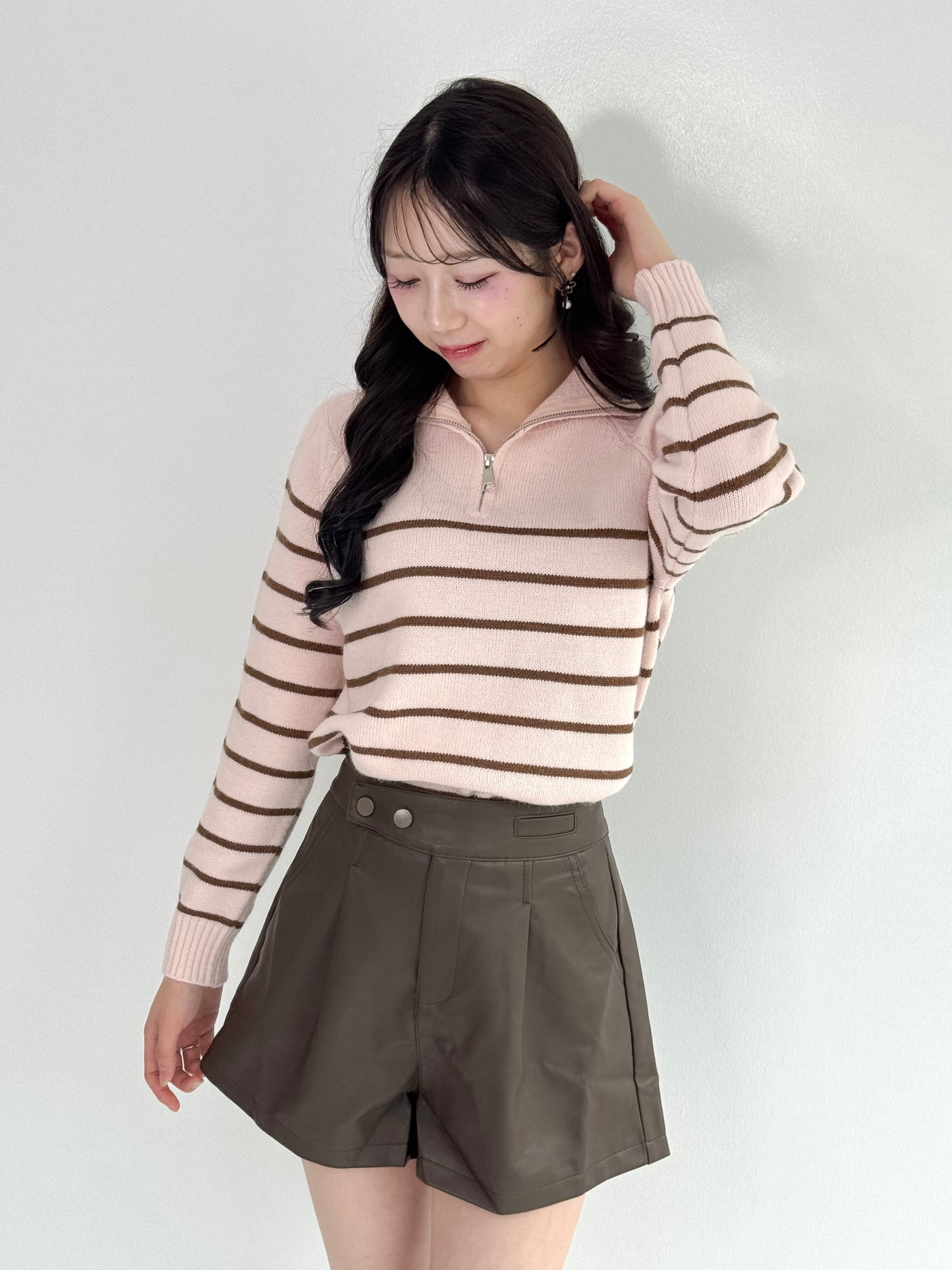 【Official限定価格】ハーフジップボーダーニット