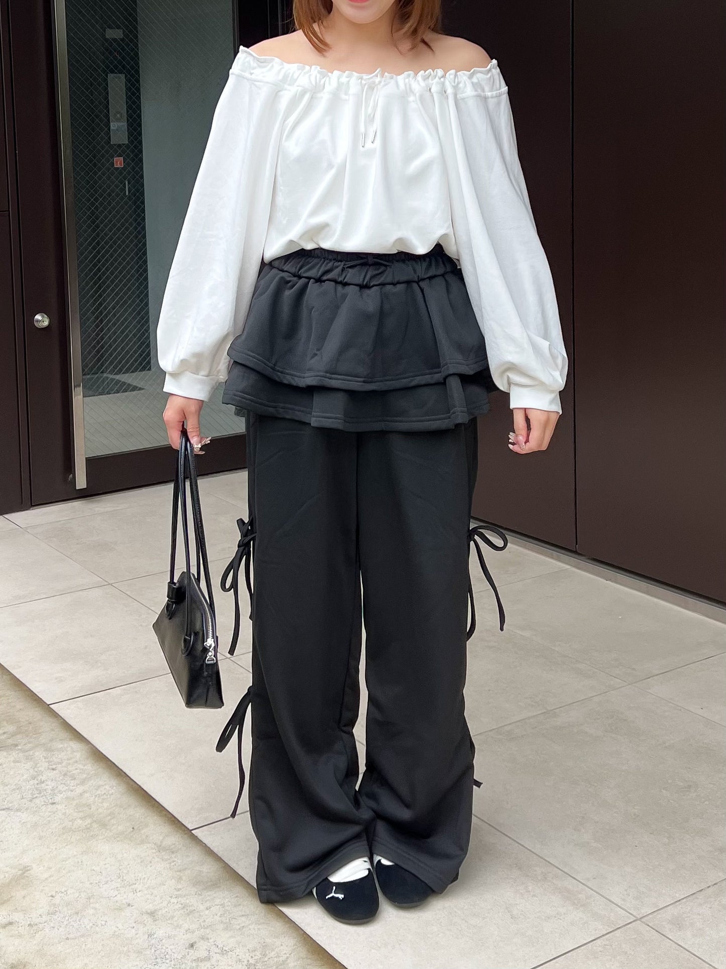 【Official限定価格】スカートレイヤー風スエットパンツ