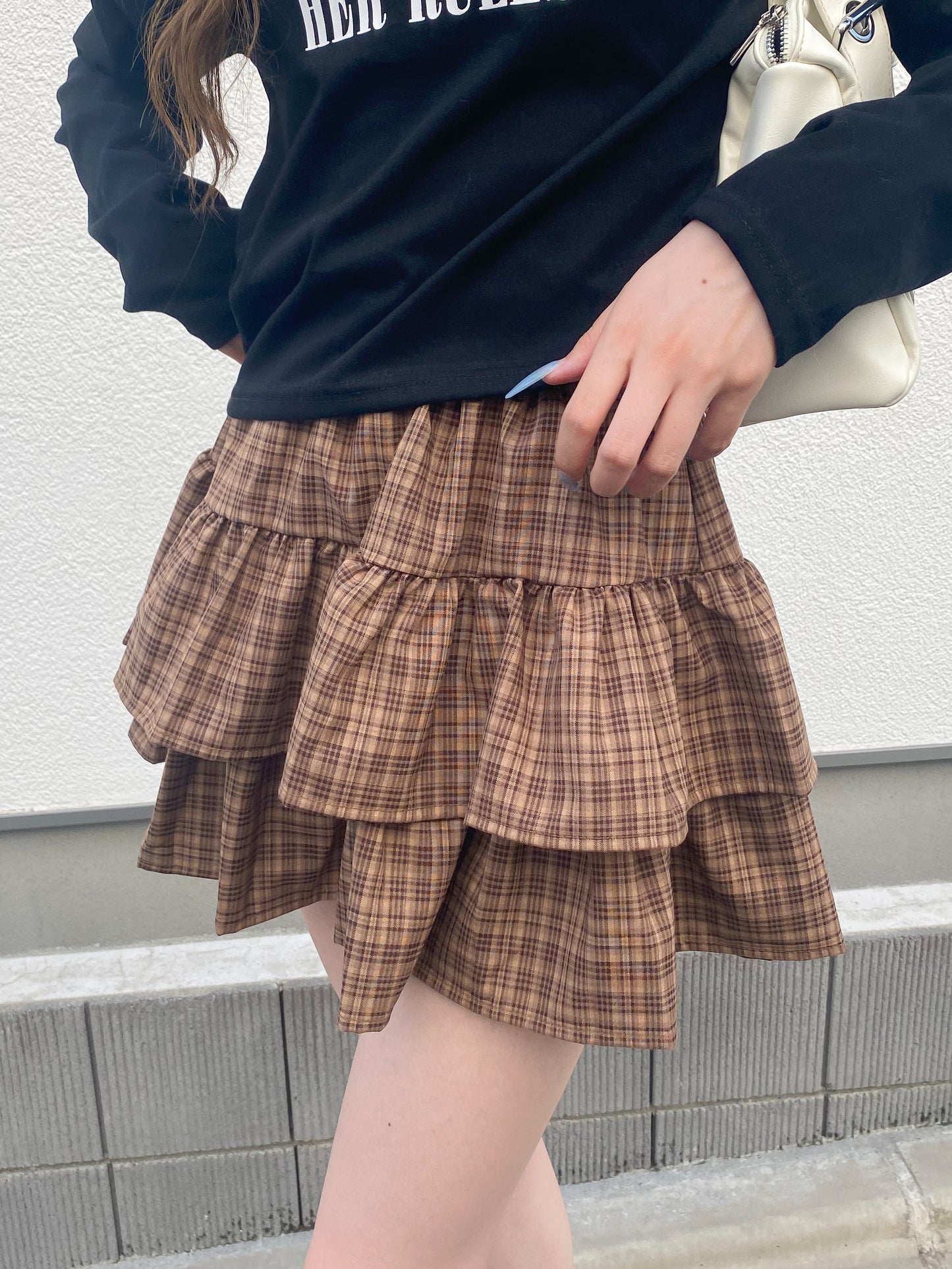 チェックティアードスカート