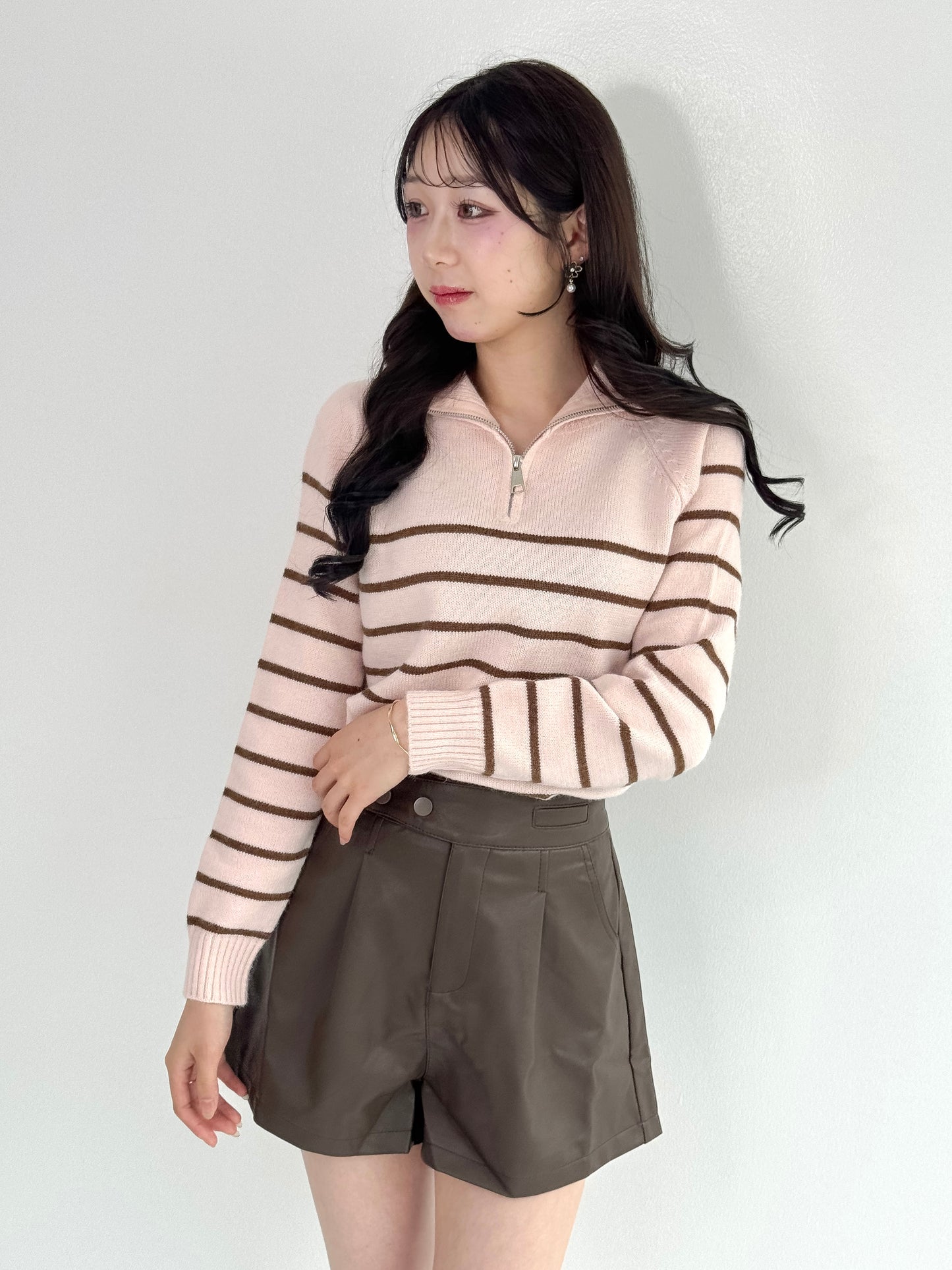 【Official限定価格】ハーフジップボーダーニット