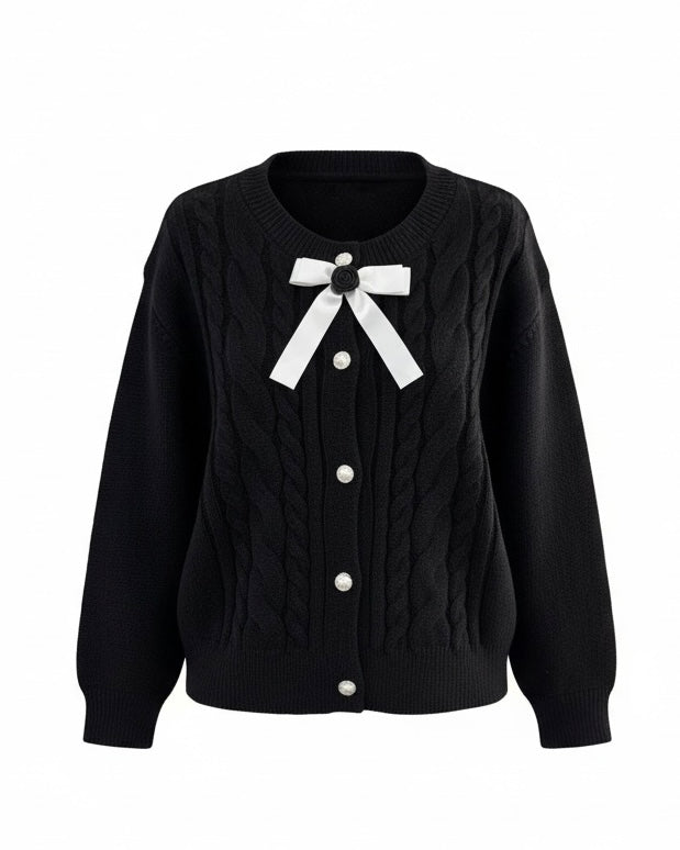 Official限定】ローズリボン付きパールボタンニット – frunco