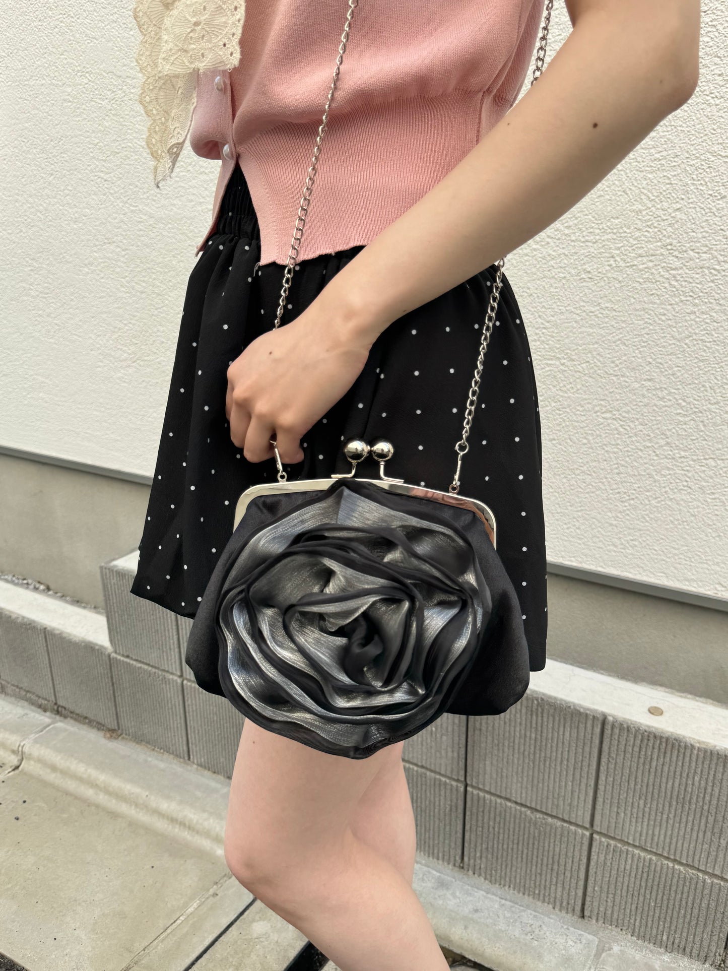 【Official限定価格】2wayローズがま口ショルダーバック