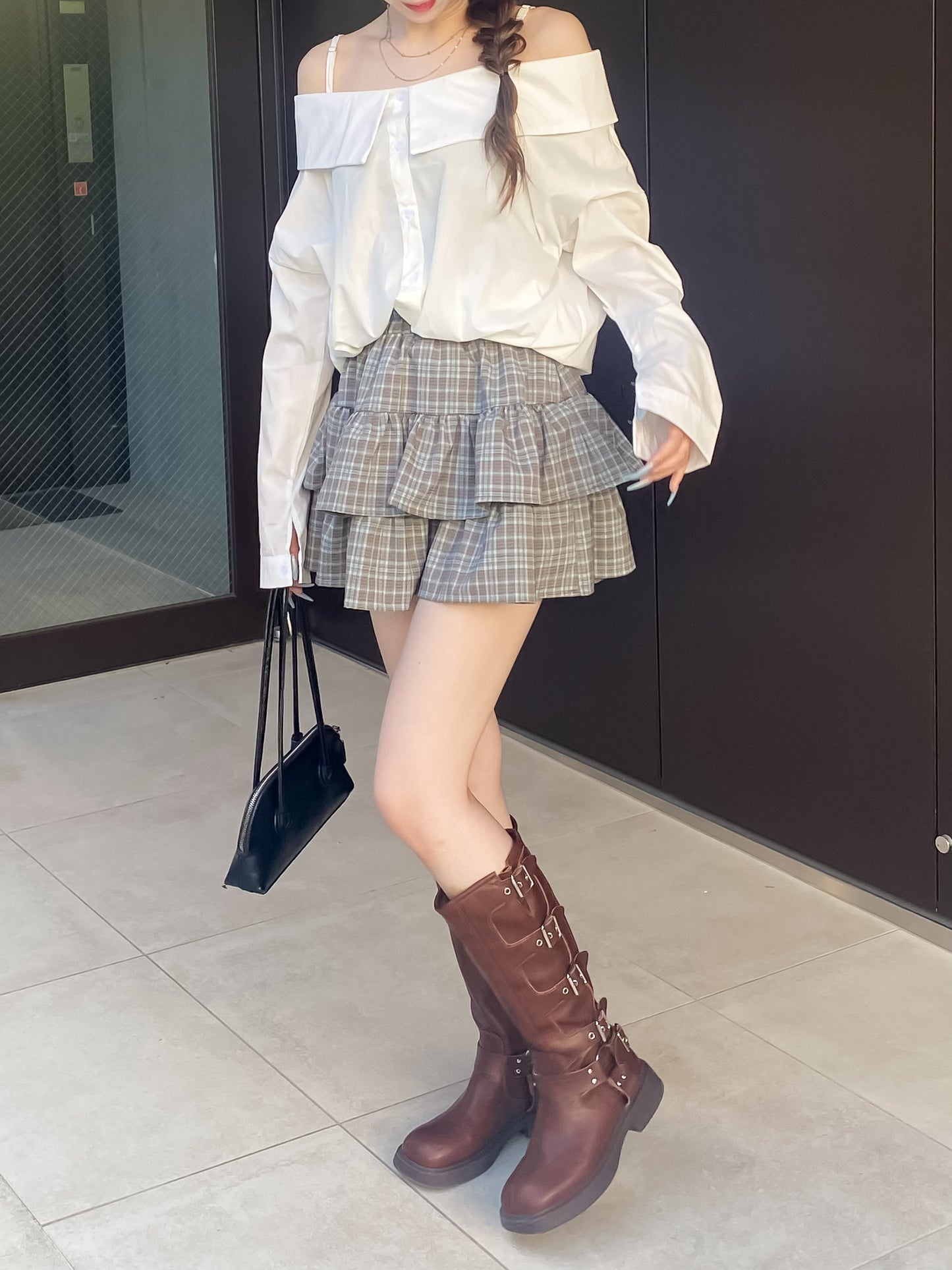 チェックティアードスカート