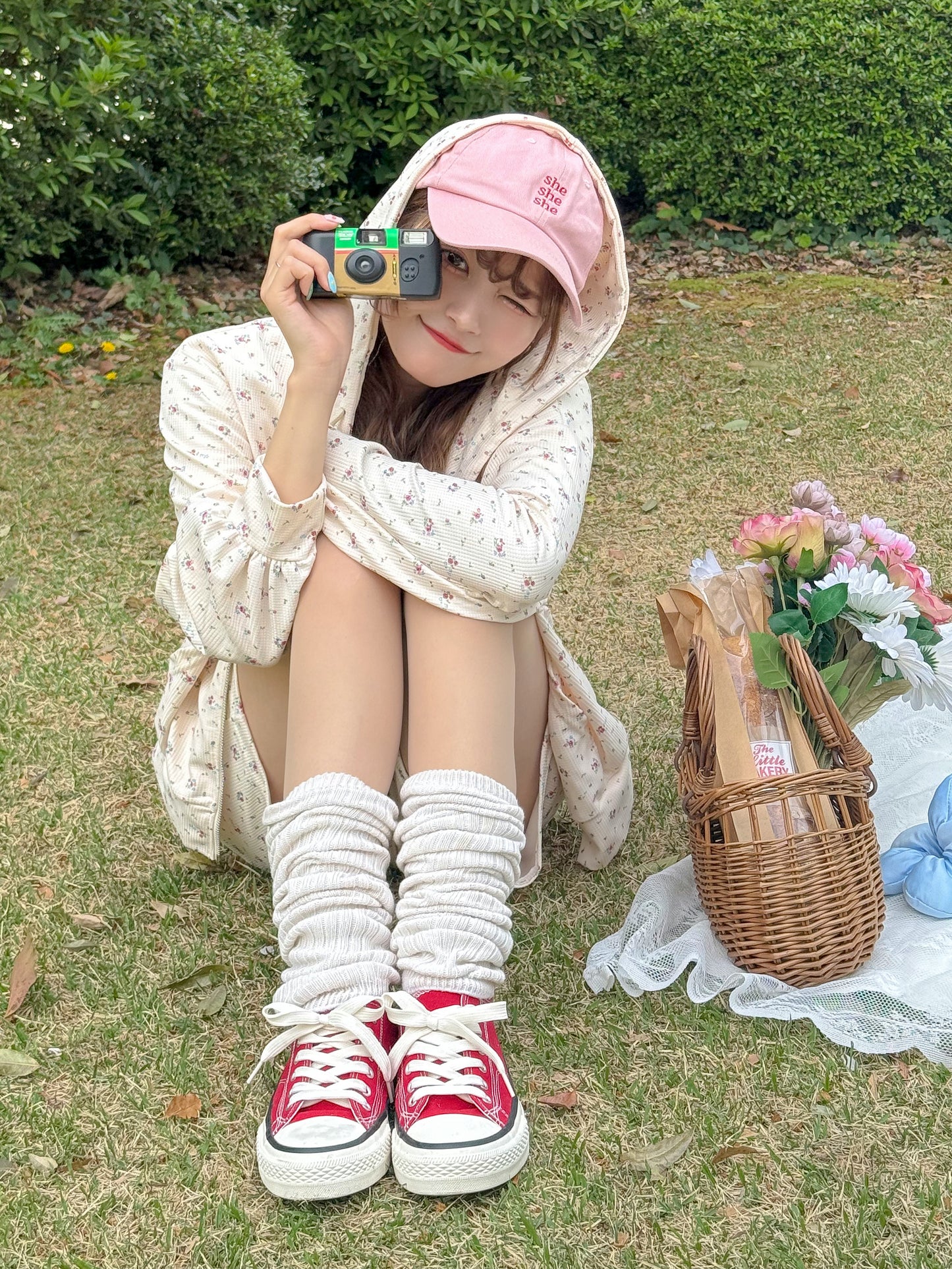 小花柄サーマルセットアップ