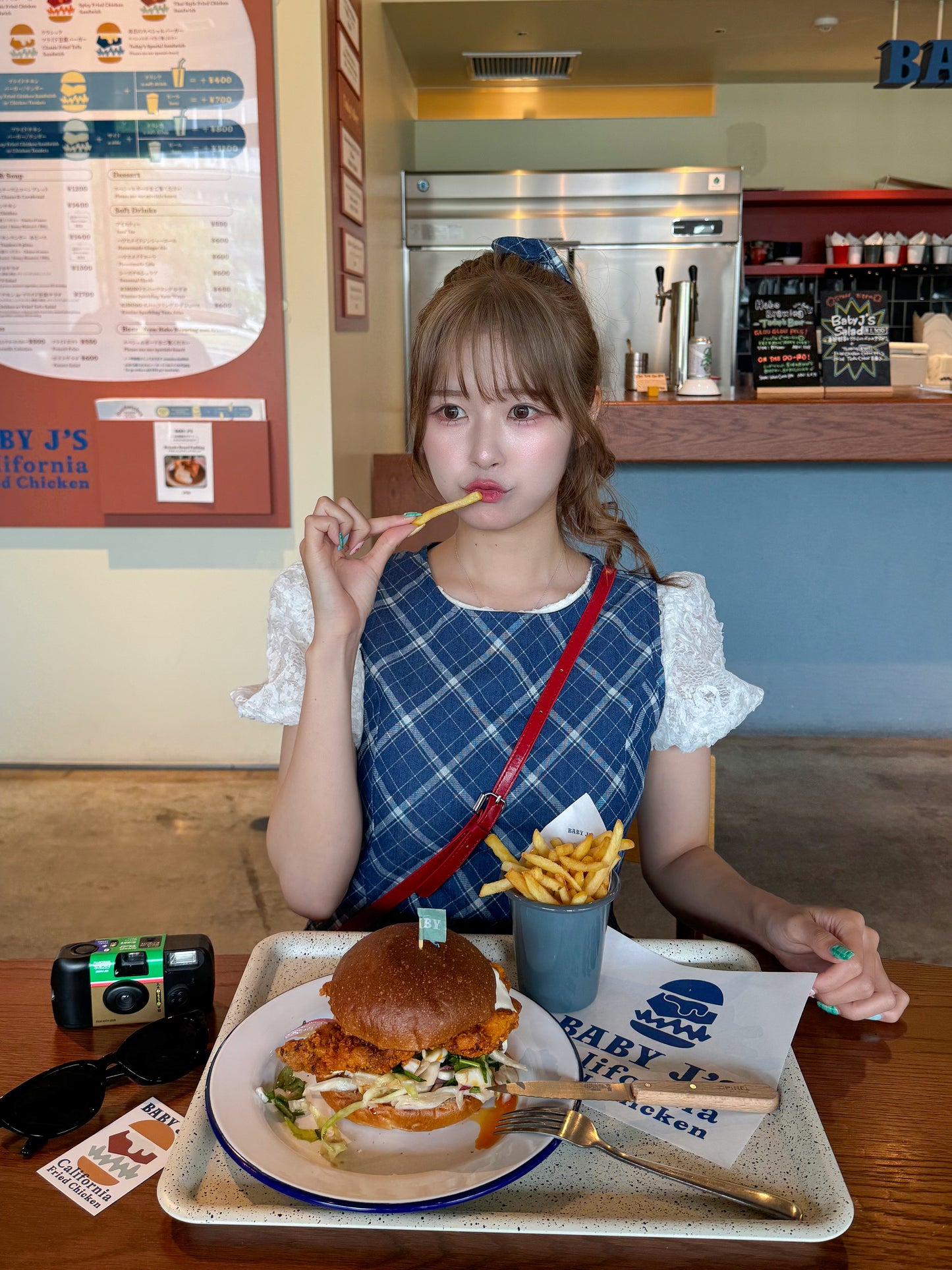【5月9日(金)20:00販売開始】シュシュ付きチェックワンピース