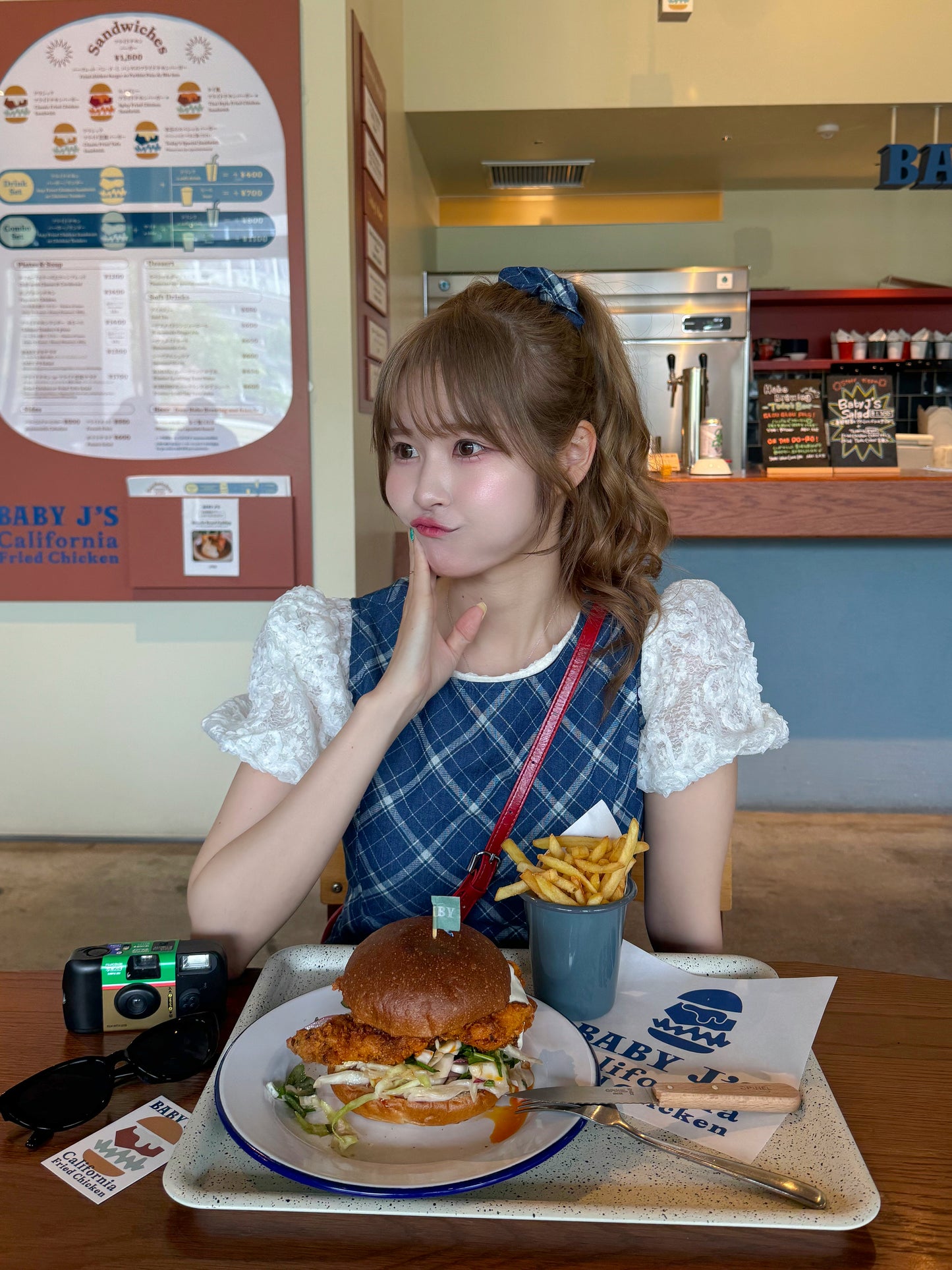 【5月9日(金)20:00販売開始】シュシュ付きチェックワンピース