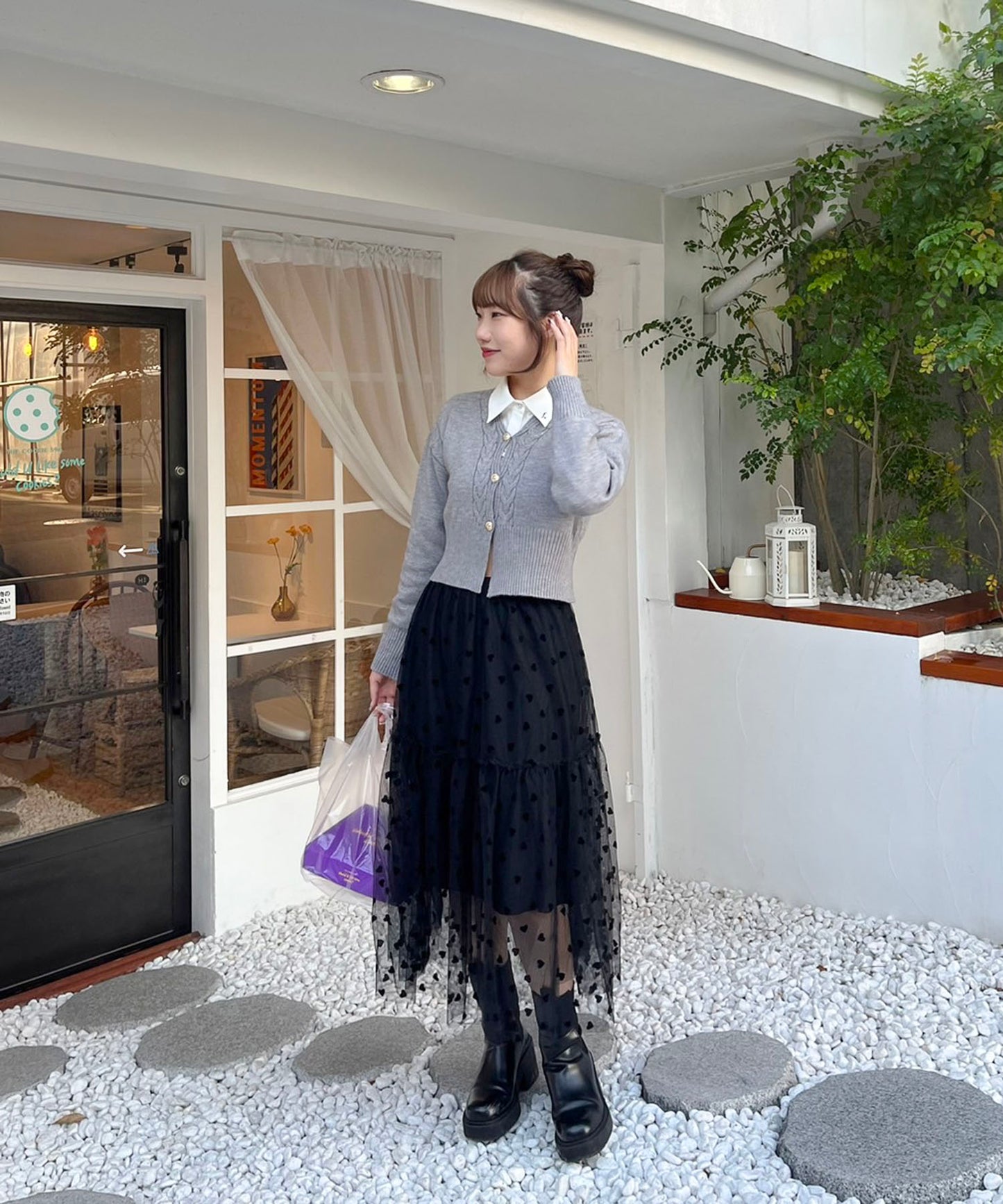 【Official 限定販売商品】ハートフロッキー刺繡チュールスカート