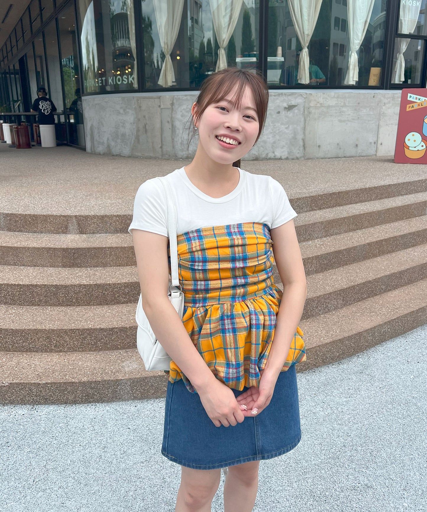 【Official限定販売】チェックベアペプラムトップス