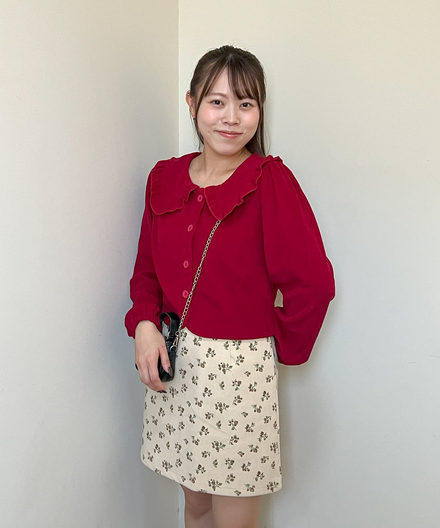 【Official限定】小花柄コーデュロイミニスカート