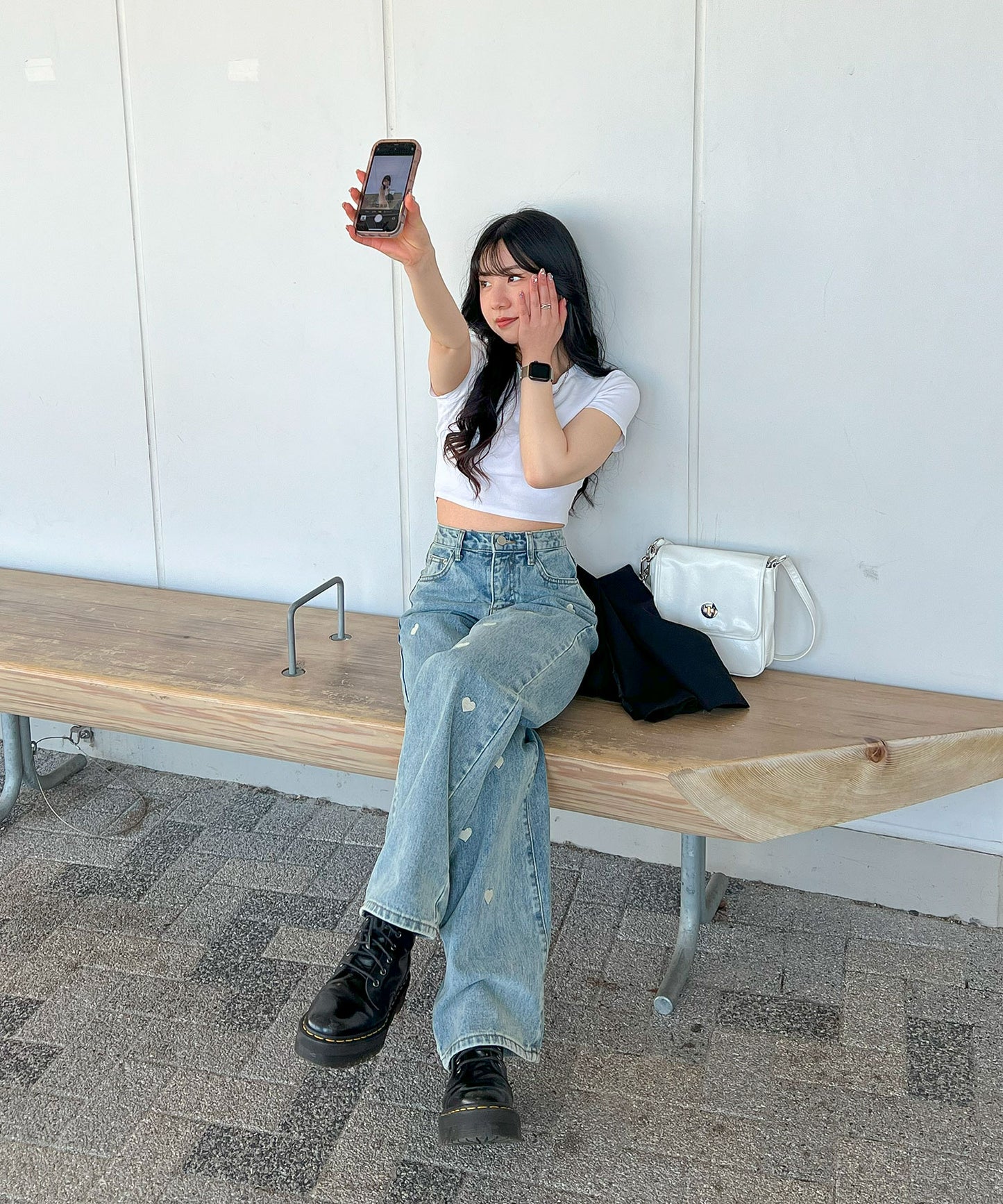 【Official限定販売】ハート刺繡デニムパンツ