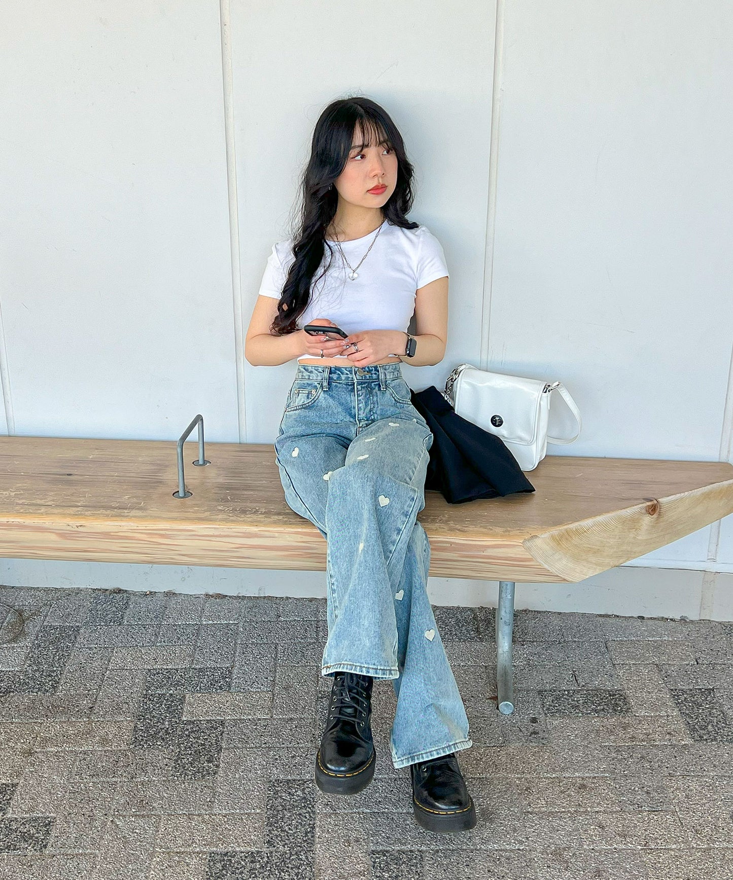 【Official限定販売】ハート刺繡デニムパンツ