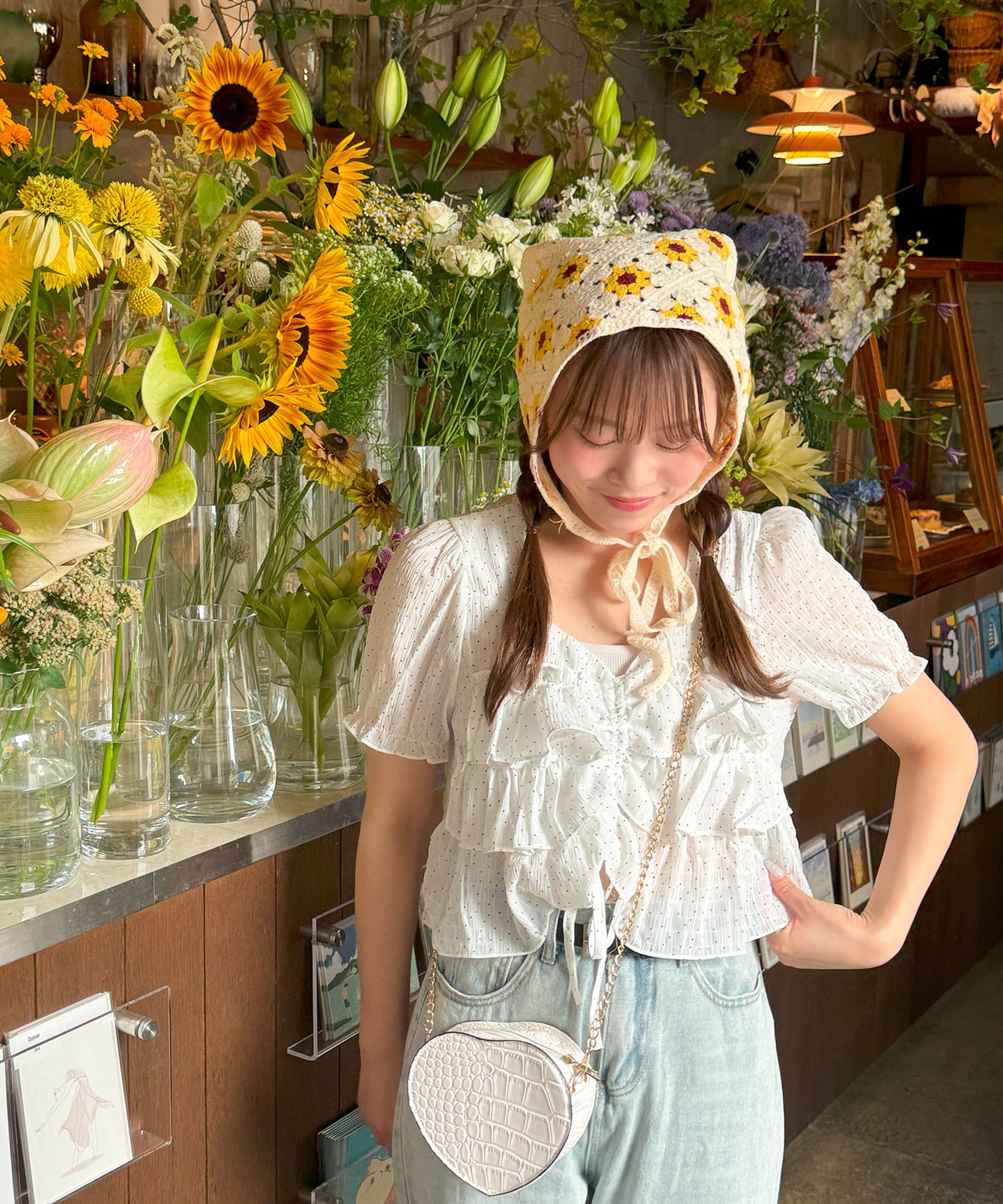 【Official限定価格】ドローストリングドットブラウス
